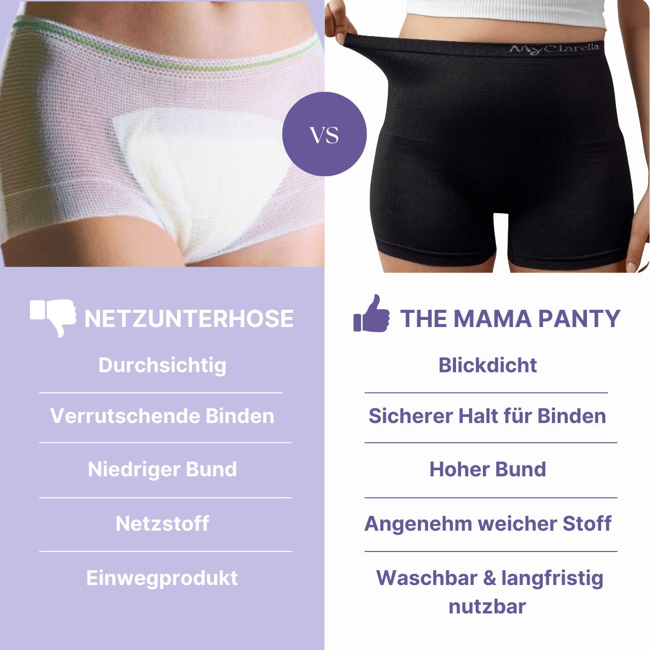 MyClarella Schwangerschaftsslip Unterhose für Schwangerschaft bis Wochenbett - The Mama Panty – Bild 5 von 5