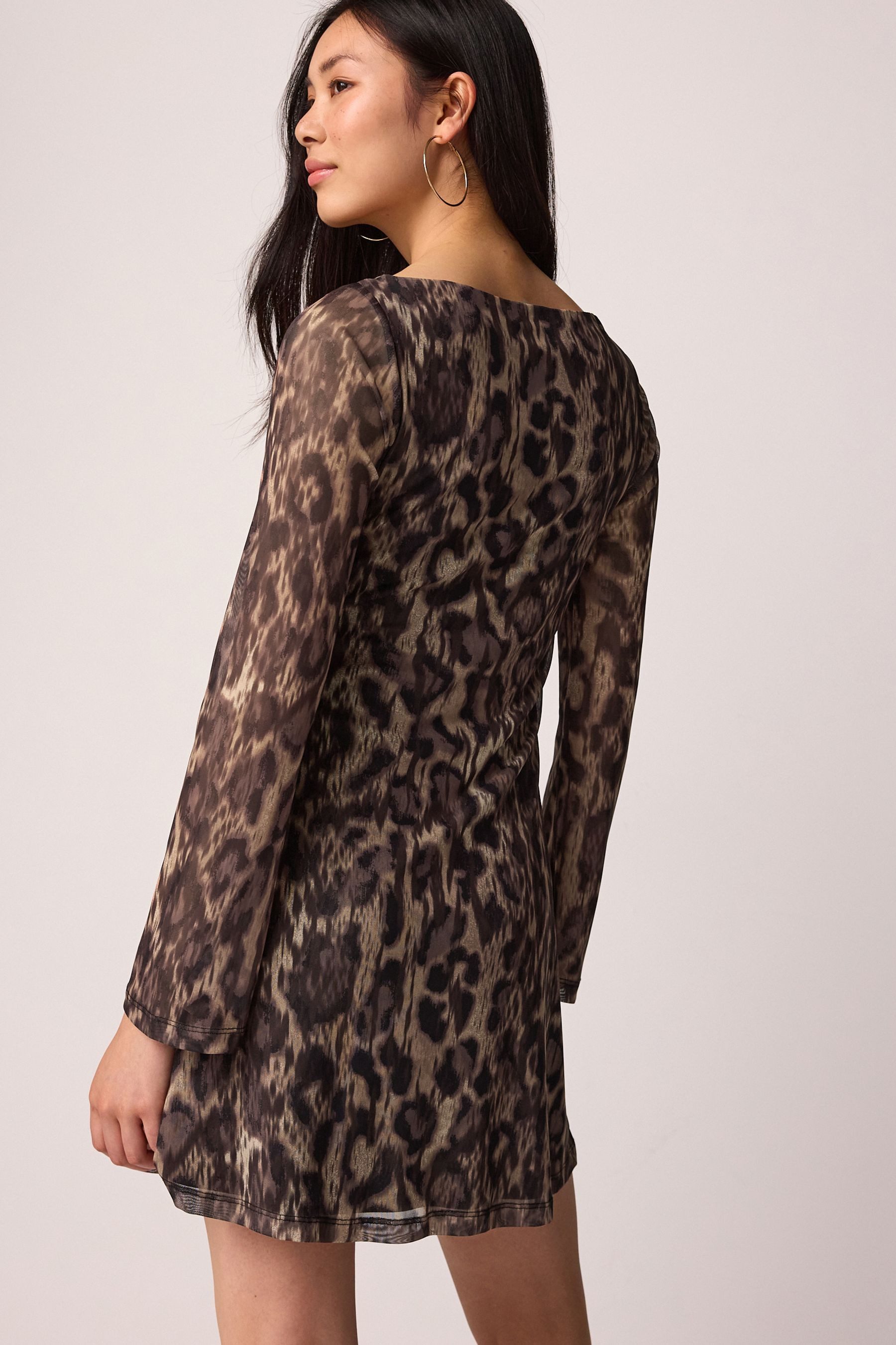 Next Minikleid Langärmeliges Mesh-Minikleid (1-tlg) günstig online kaufen