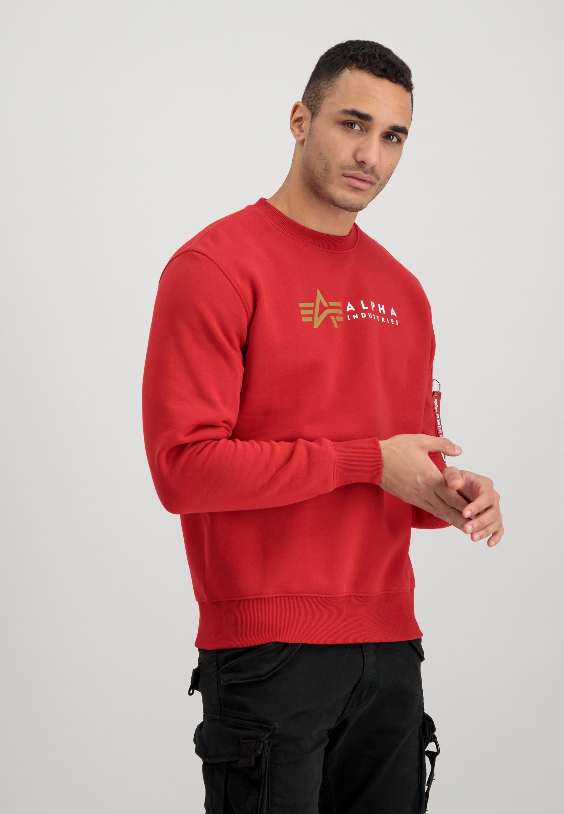 Alpha Industries Sweater Sweater Label Alpha red Industries - Men Sweatshirts Alpha