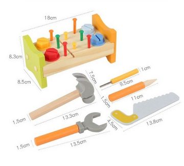 SOTOR Spiel-Werkzeugstation Kinder-Aufklärungspuzzle Demontage Klopfnagel Spielzeugauto, (Feinmotorik Hände frühes Lernen Holzspielzeug)