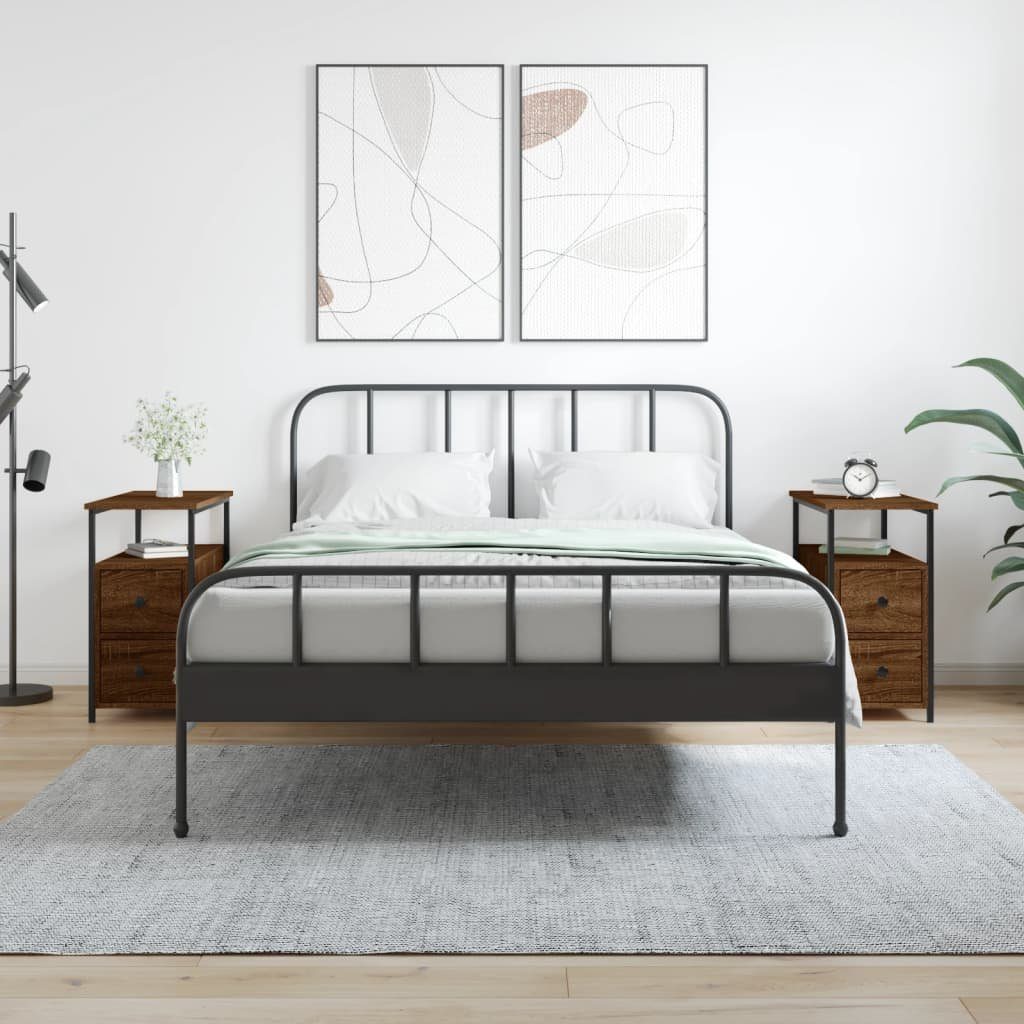 Nachttisch Braun Eichen-Optik 30 x 60 x 60 cm mit viel Stauraum