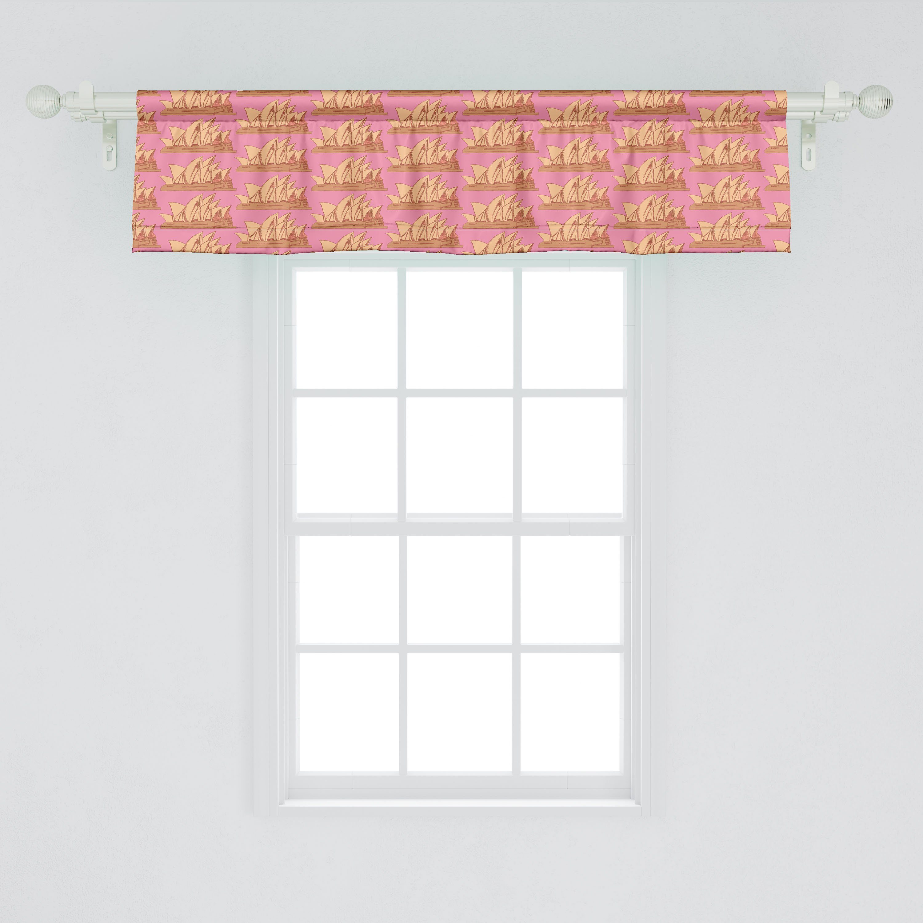 Scheibengardine Vorhang Volant Schlafzimmer Microfaser, Sydney Dekor mit Berühmt Abakuhaus, Sehenswürdigkeit-Kunst Oper Stangentasche, für Küche
