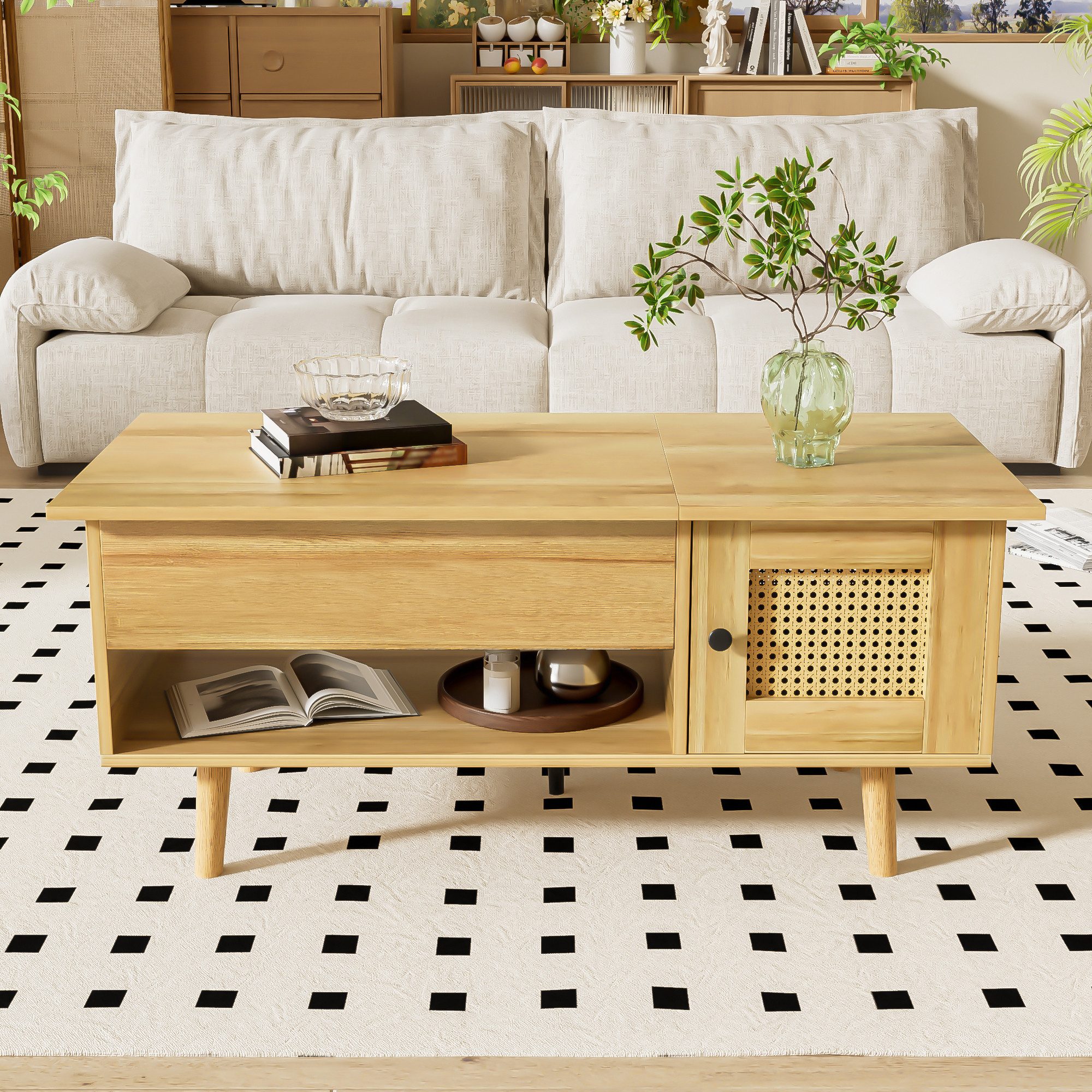 Merax Couchtisch (1-St), Wohnzimmertisch mit Hebefunktion günstig online kaufen