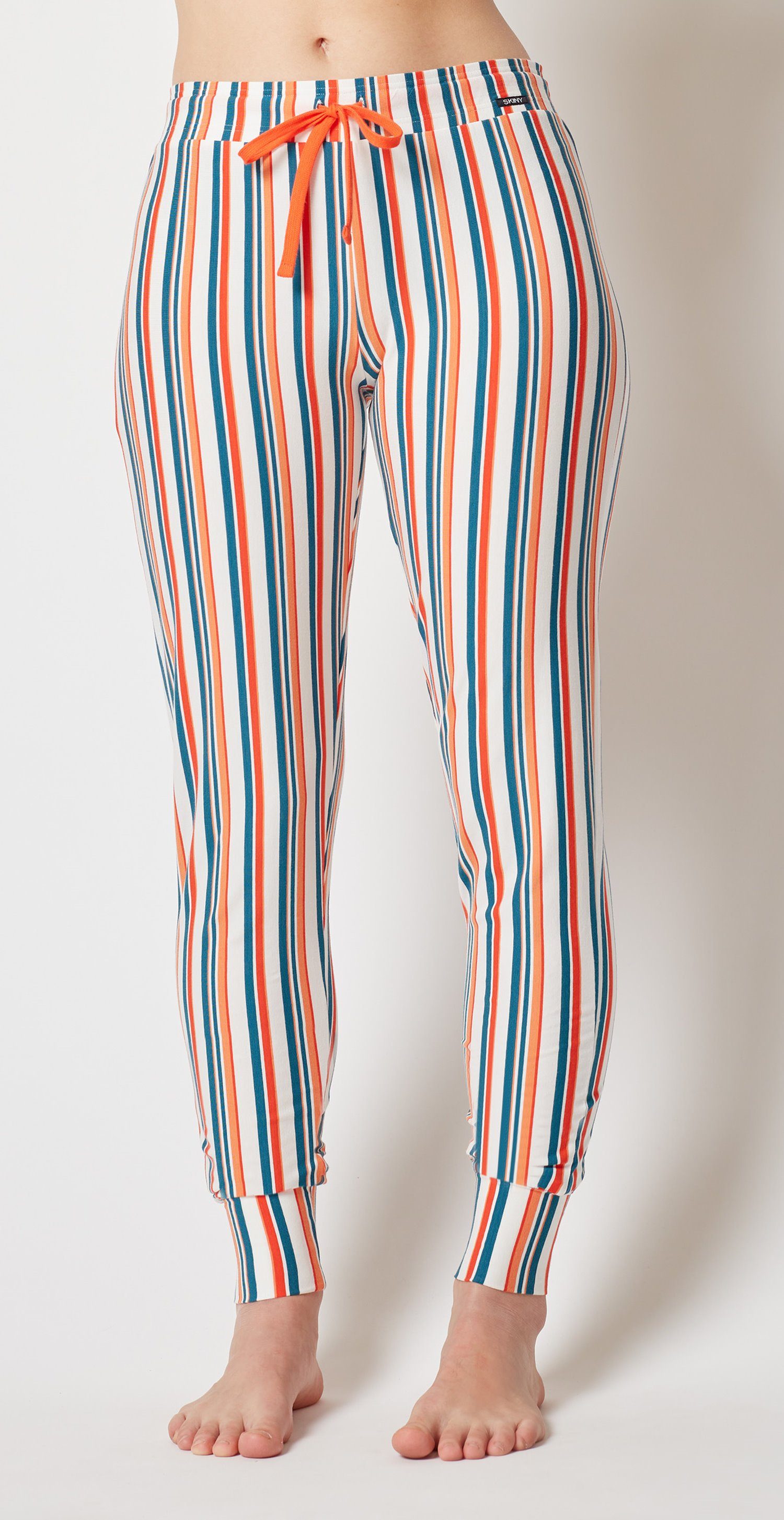 (1-tlg) Pyjamahose Design Modisches Damen Skiny Schlafanzug Hose