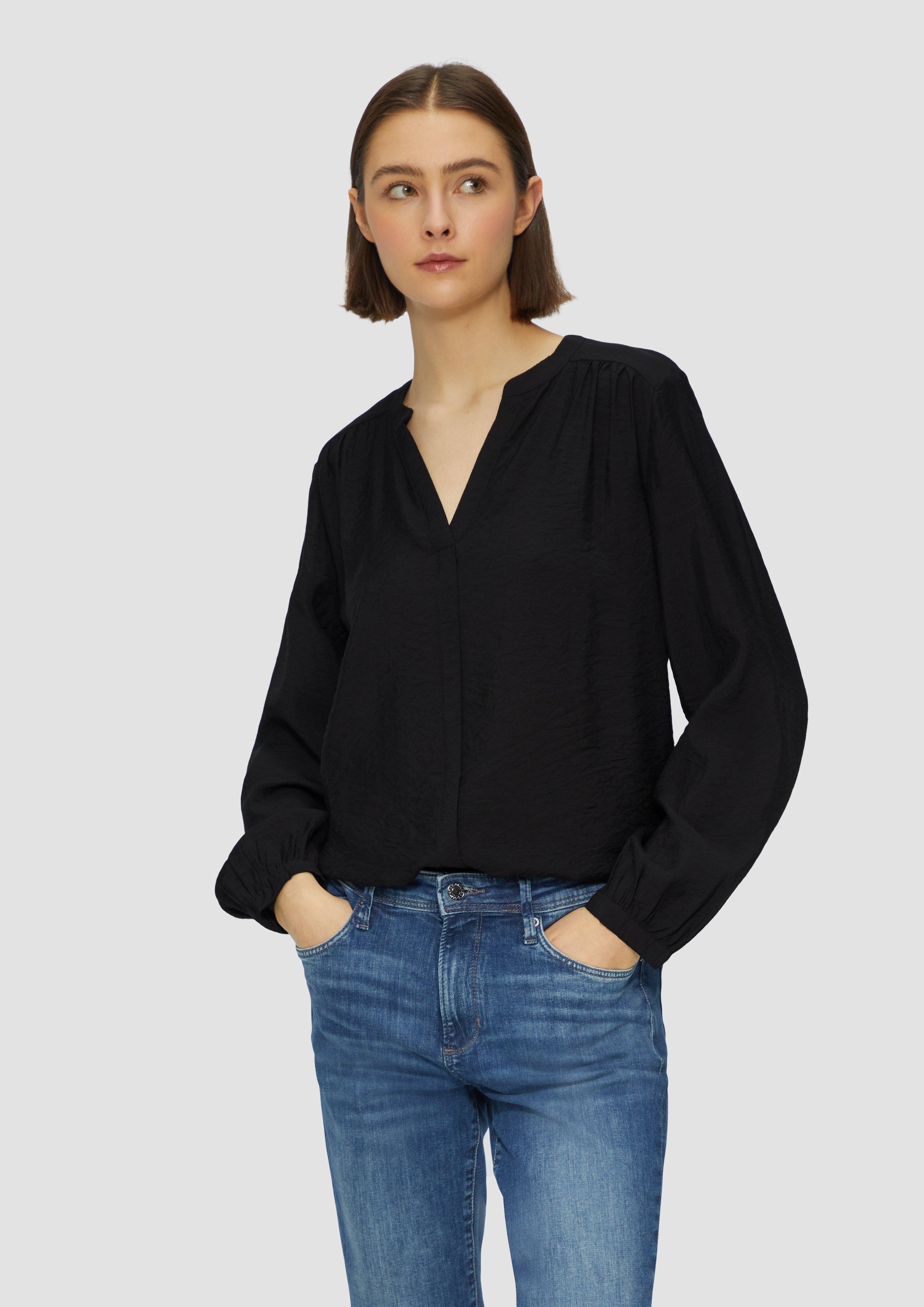 s.Oliver Langarmbluse Bluse aus Viskosemix mit günstig online kaufen