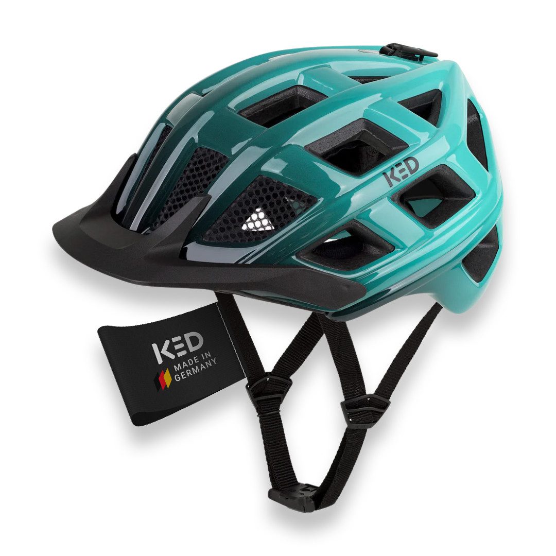 KED Mountainbikehelm Crom Fahrradhelm, Mit LED Rücklicht, FIDLOCK Verschluss, Insektenschutznetz