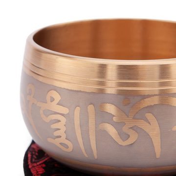 bodhi Beruhigungs- und Entspannungsgerät Indische Klangschale „Singing Bowl“, SCHRIFTZEICHEN, ca. 240 g