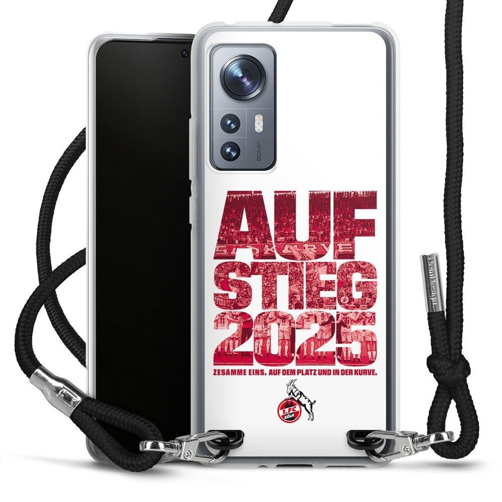 DeinDesign Handyhülle 1. FC Köln Aufstieg Offizielles Lizenzprodukt 1. FC Köln Aufstieg 2025, Xiaomi 12 5G Handykette Hülle mit Band Case zum Umhängen