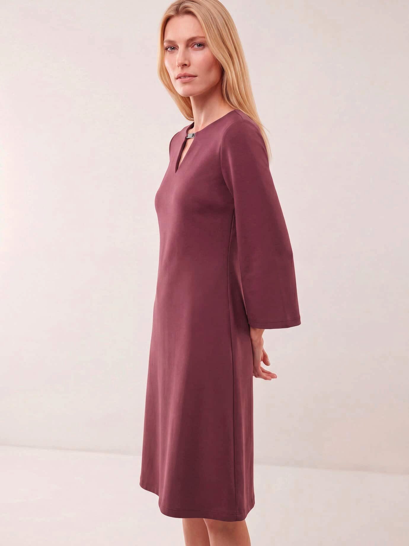 Walbusch A-Linien-Kleid Damen Kleid A-Linie mit Ausschnittdetail U-Boot-Ausschnitt, U-Boot-Ausschnitt, modisch
