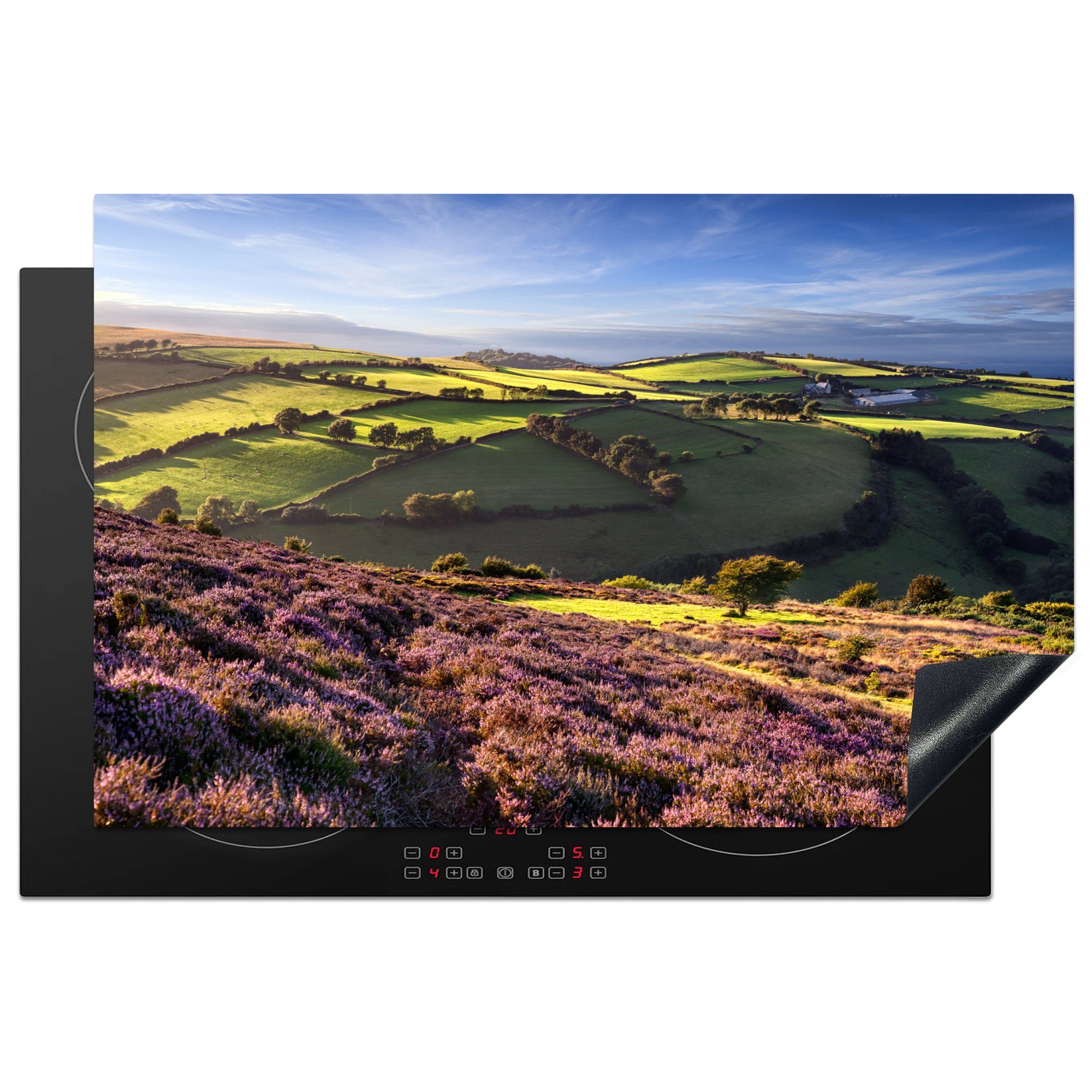 in Schutz Herdblende-/Abdeckplatte Park Die küche, für England, 81x52 Ceranfeldabdeckung National cm, (1 Exmoor Vinyl, Induktionskochfeld MuchoWow des tlg), die Herbstlandschaft