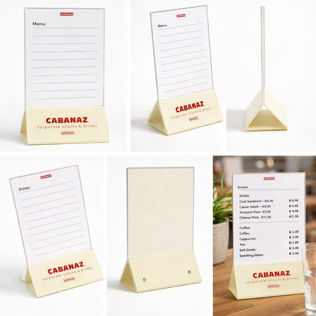 Capventure Tischkartenhalter 6x Cabanaz Menükartenhalter vanille, Speisekartenhalter, Kunststoff, (Set bestehend aus 6 Menükartenhaltern)