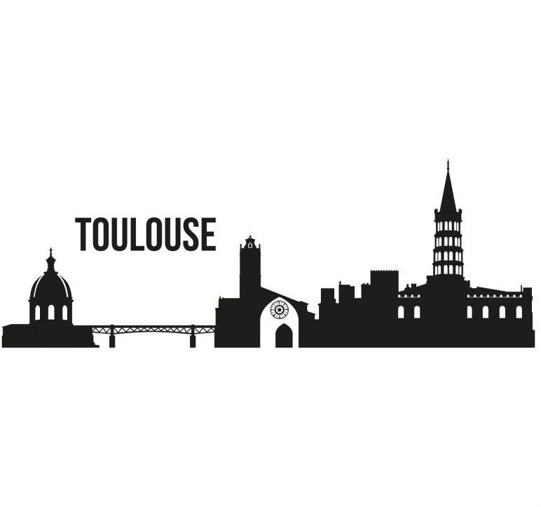 Wall-Art Wandtattoo XXL Stadt Skyline Toulouse 120cm (1 St)