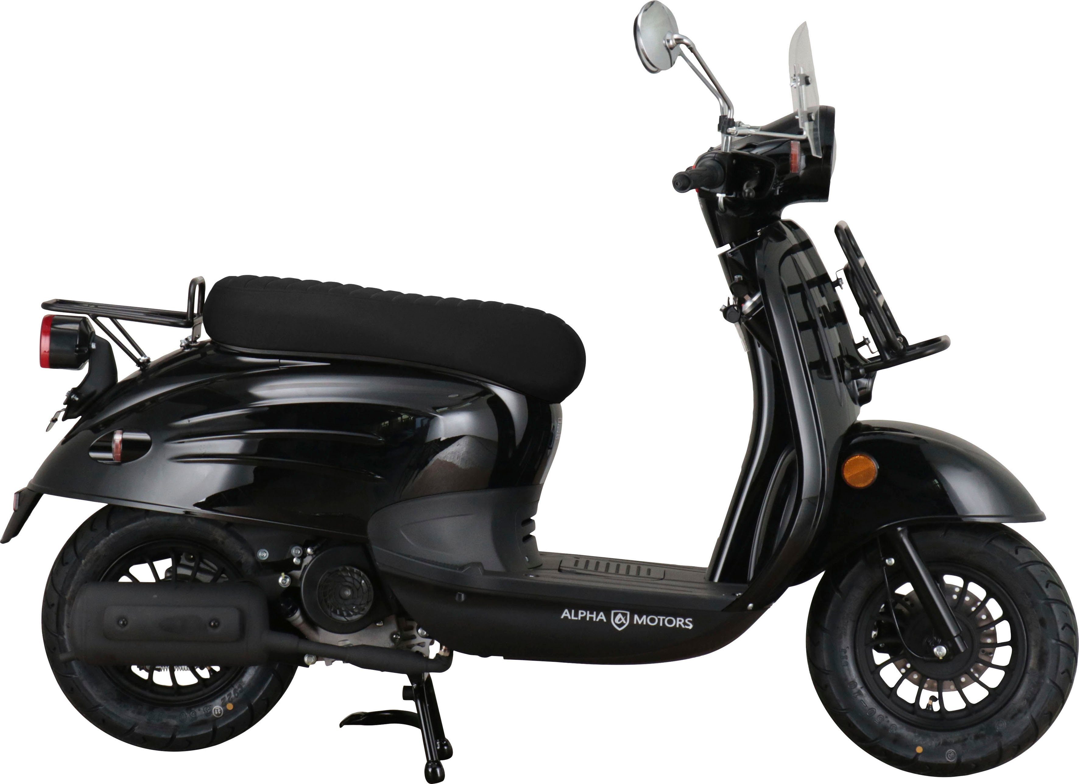 Alpha Motors Mofaroller Adria, inkl. ccm, schwarz 25 Windschild km/h, 5, 50 Euro