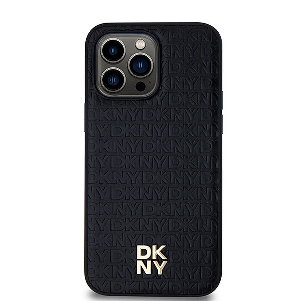 DKNY Handyhülle MagSafe Lederhülle, MagSafe, Echtleder, Monogrammprägung, Metalllogo