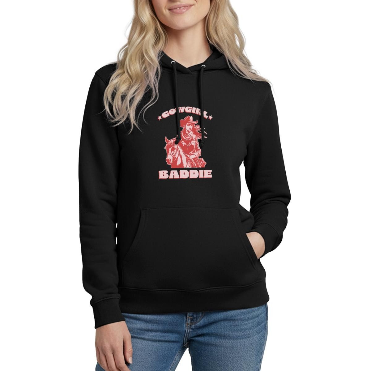 Spreadshirt Hoodie Cowgirl Baddie, Pferd Und Reiterin Style Damen Hoodie (1-tlg)