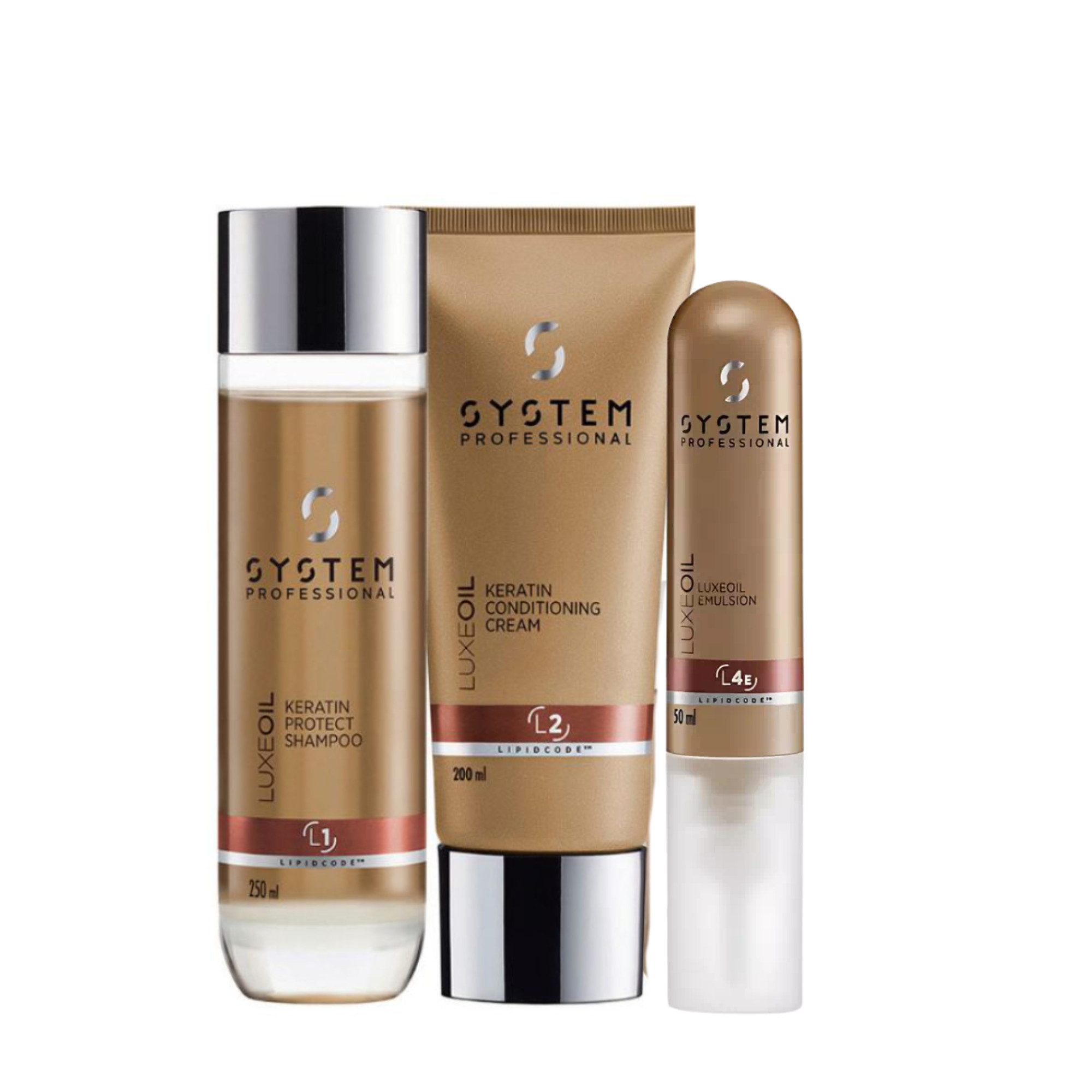 System Professional Haarpflege-Set System Professional LuxeOil Set – Shampoo 250 ml, Conditioner 200 ml &, 3-tlg., reichhaltig