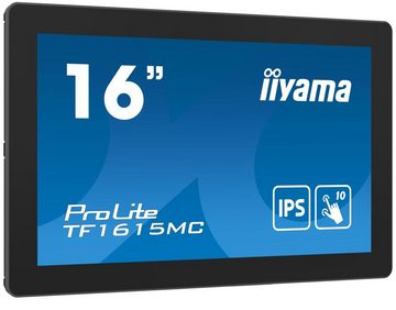 Iiyama 39.5cm (15,6) TF1615MC-B1 16:9 M-Touch VGA+HDMI+DP retail TFT-Monitor (1920 x 1080 px, Full HD, 25 ms Reaktionszeit, IPS, Touchscreen, HDCP)