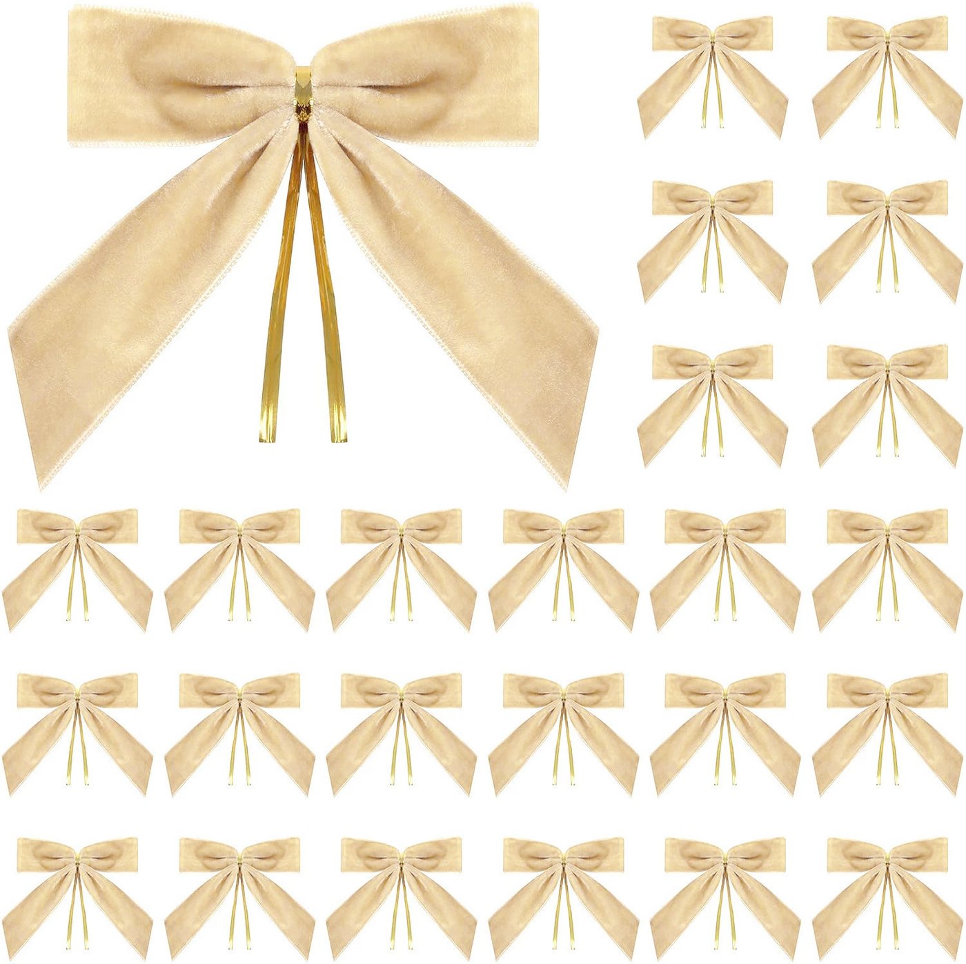 CLTYQ Weihnachtsbaumschleife 24 Samtschleifen für Weihnachtsbaum, Girlande, Zaun, Haustür (24-tlg), Perfekt, um Ihrer Weihnachtsdeko einen eleganten Akzent zu verleihen