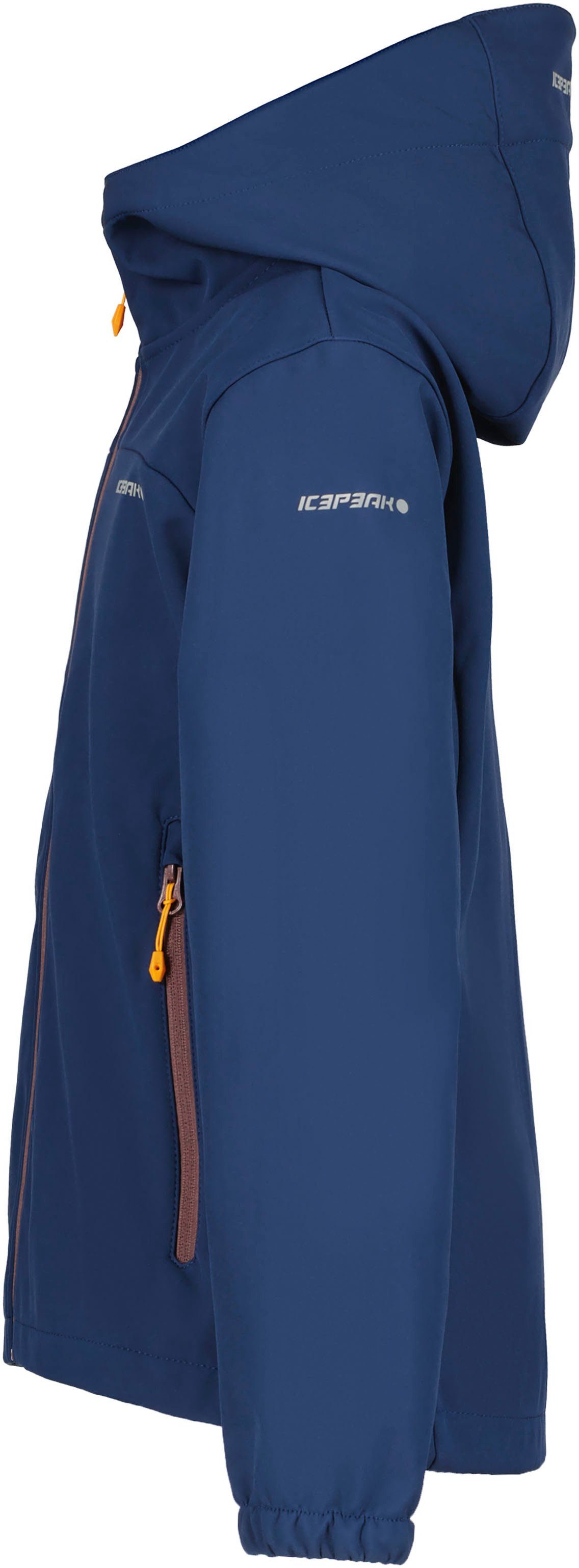 Icepeak Softshelljacke K Logoschriftzügen BLUE1 mit modischen SOFTSHELLJACKE KOBRYN