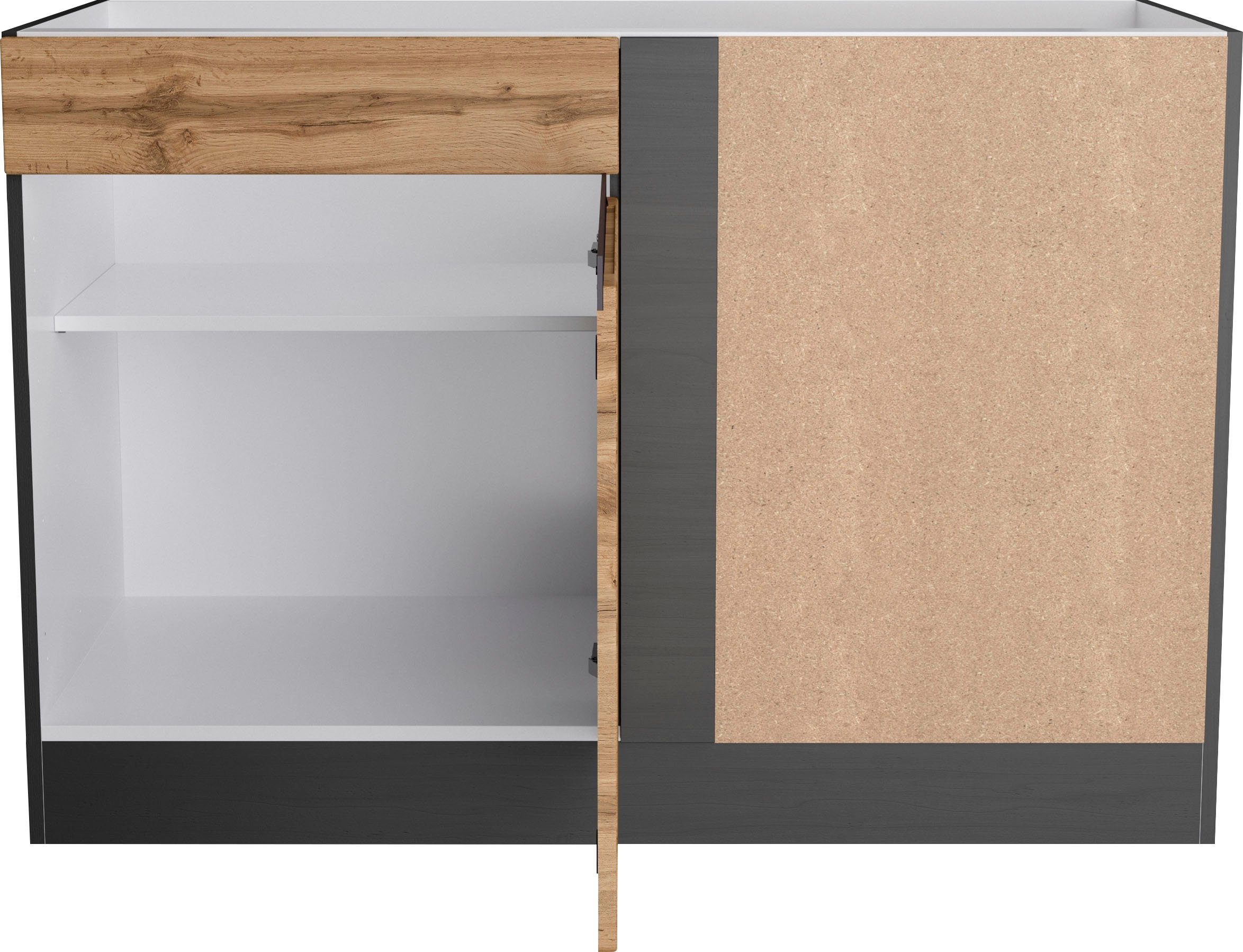 KOCHSTATION Eckunterschrank KS-Riesa Breite 120 cm, MDF-Fronten