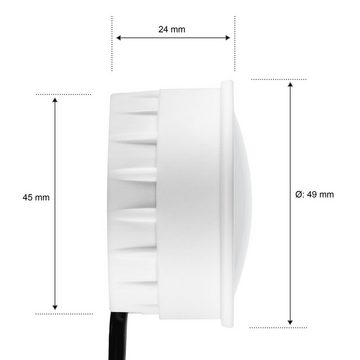 LEDANDO LED Einbaustrahler RGB - CCT LED Einbaustrahler Set extra flach in weiß matt mit 5W Leuch