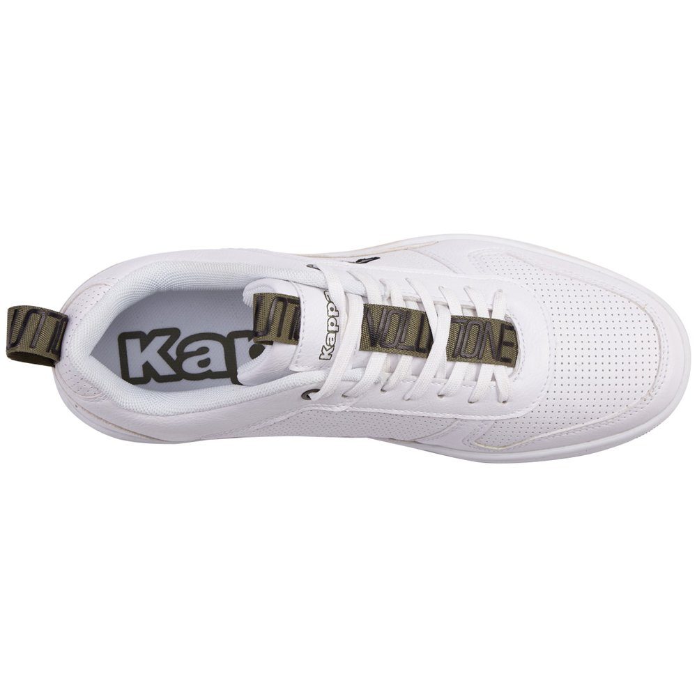 Evolution Ambigramm white-army und Kappa Zungen- Sneaker auf Fersenloops mit