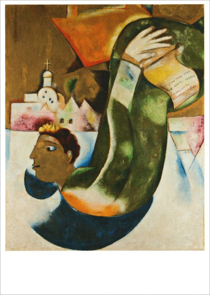Postkarte Droschkenkutscher" Kunstkarte Marc Chagall heilige "Der
