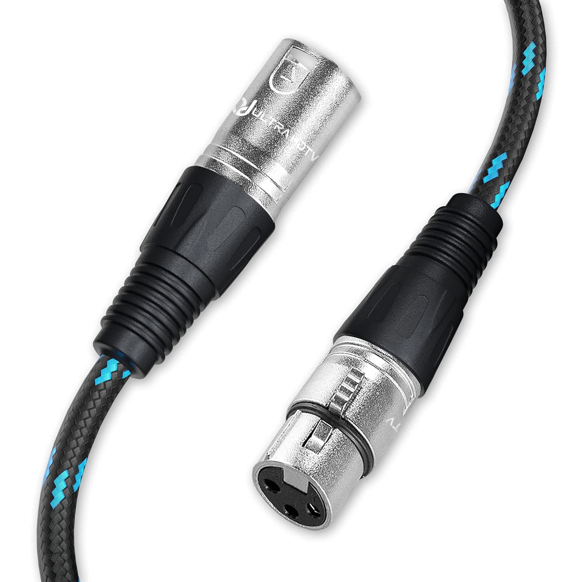 UltraHDTV XLR HiFi Audio Kabel – XLR Stecker auf Buchse Audio-Kabel, XLR, (200 cm), Robuste Metallstecker mit Einrast-Mechanik & Knickschutz – Nylonmantel