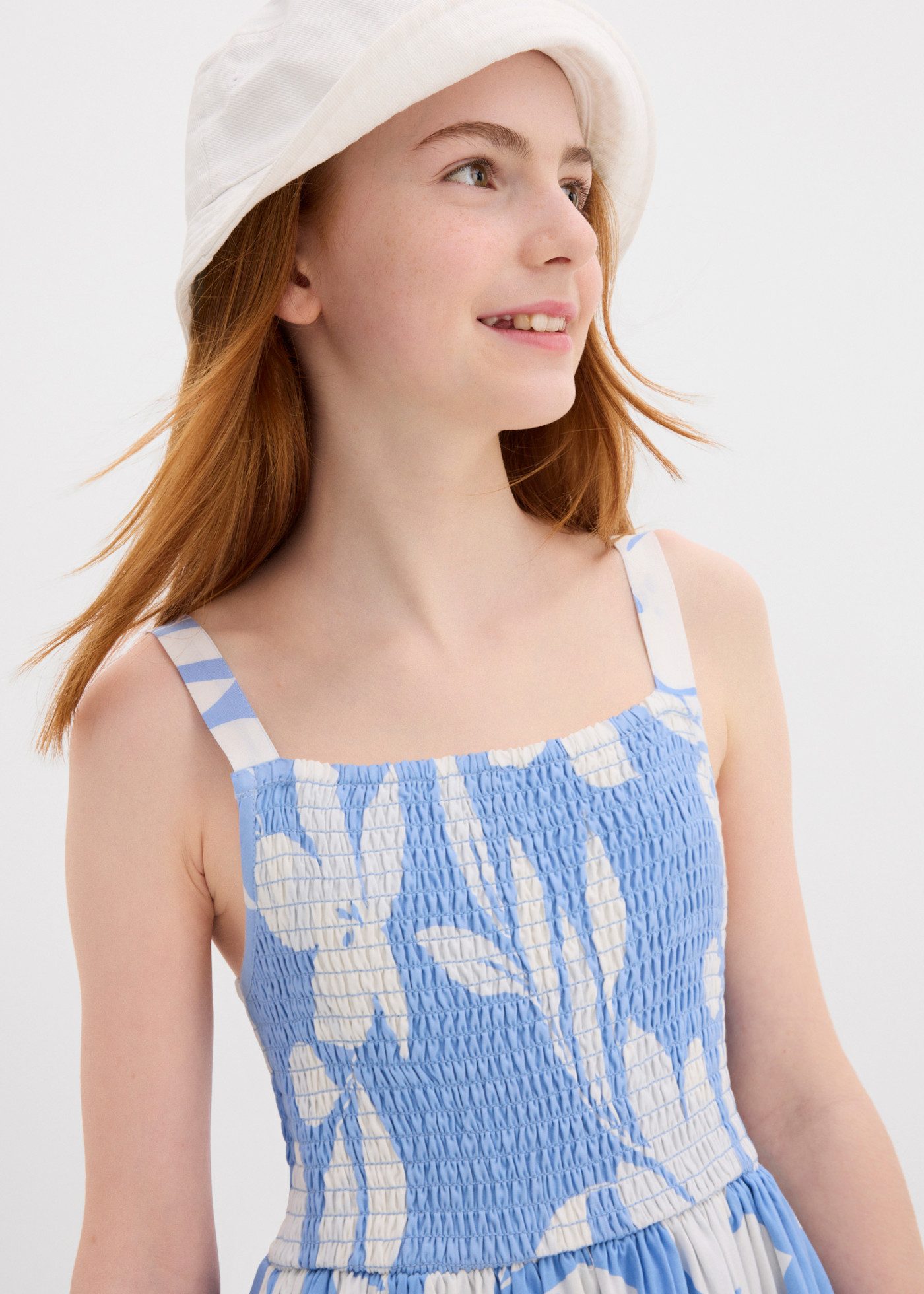 bonprix Midikleid knieumspielende Länge, mit süßem Print, aus weichem Viskose-Stoff