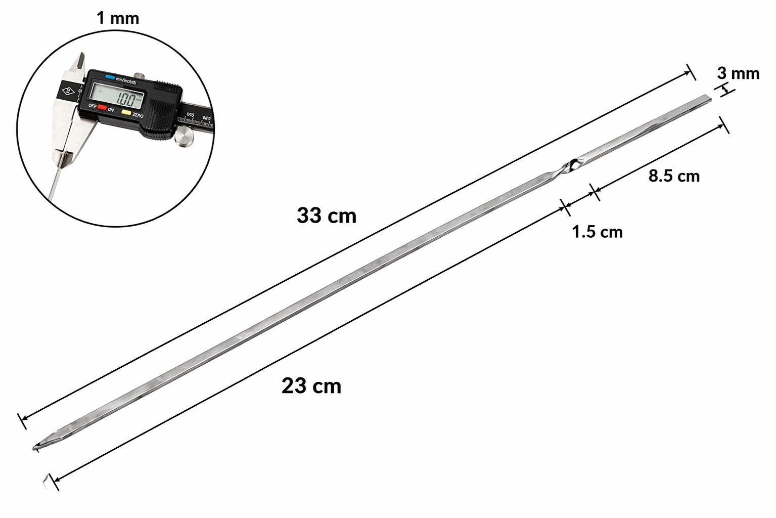 BAYLI Grillspieß BAYLI 10 x Edelstahl Grillspieße, kleine Schaschlikspieße, 33cm