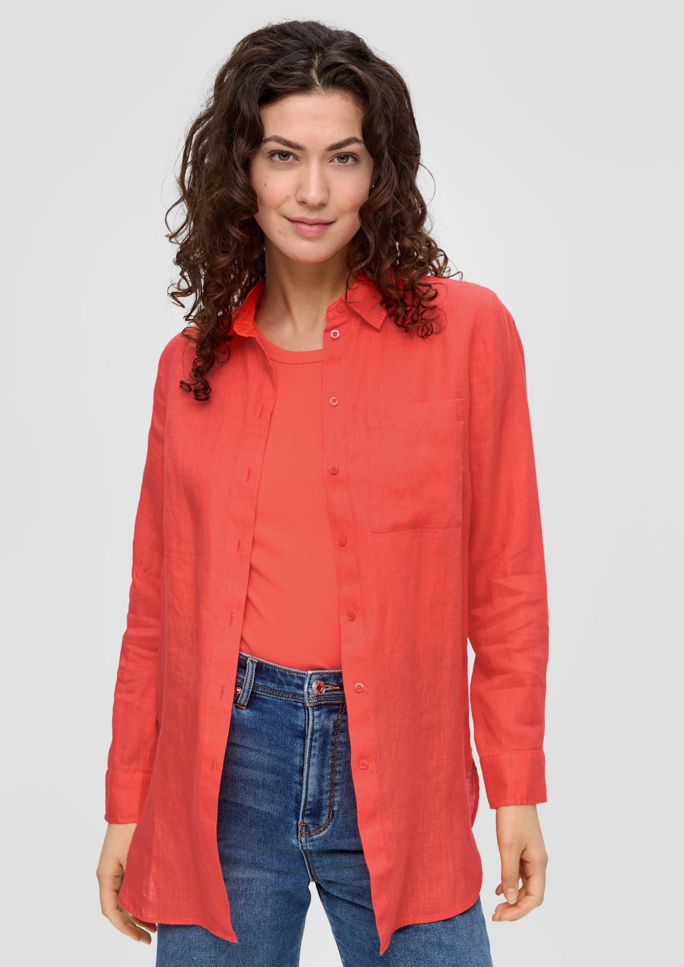 s.Oliver Langarmbluse Bluse Lange Bluse aus Leinen