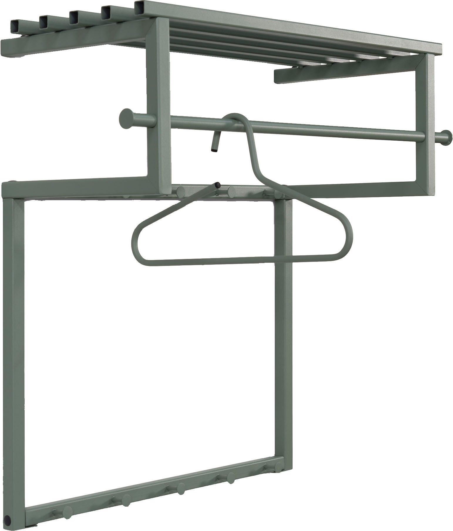 Spinder Design Шкафыleiste RIZZOLI (1 St), Familiengarderobe aus Stahl mit 10 Haken, Hutablage und Kleiderstange