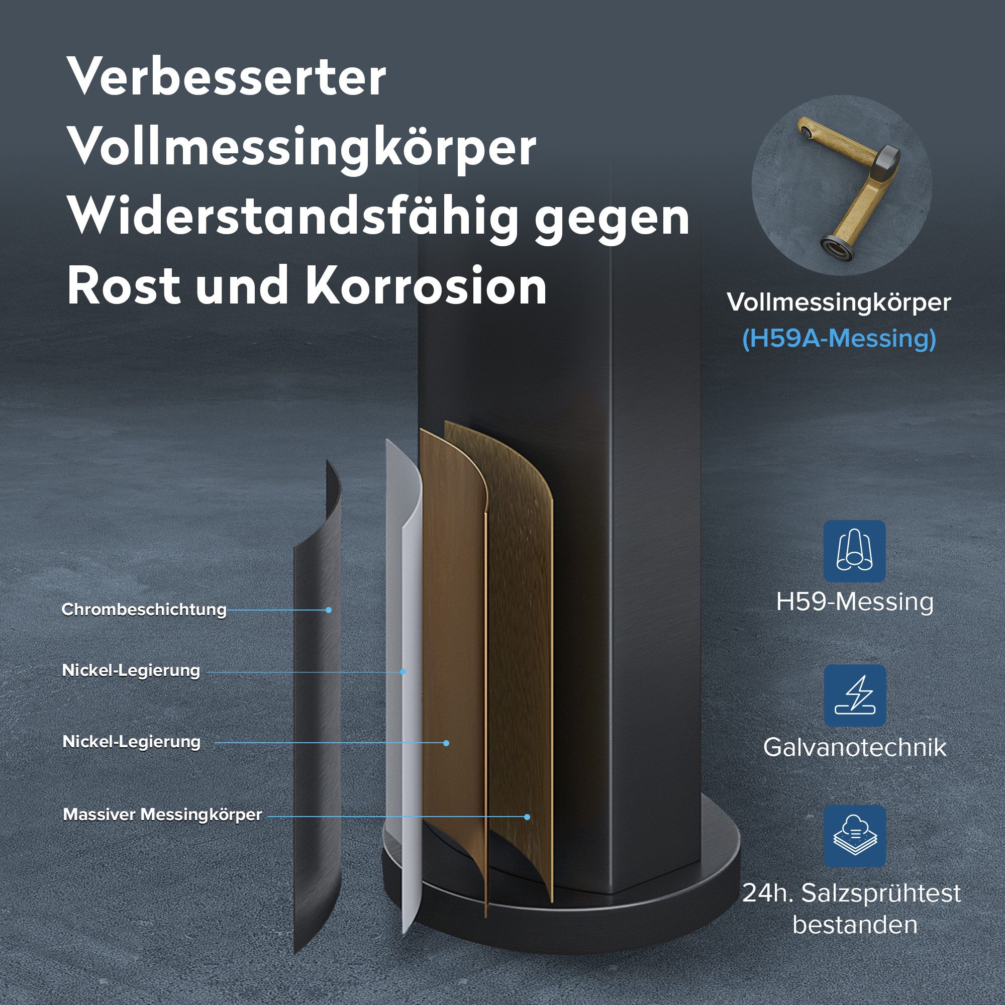 doporro Waschtischarmatur Wasserhahn Bad Waschtischarmaturmit Auslaufhöhe 156/259mm WAO-1180 DIN-Anschlüsse