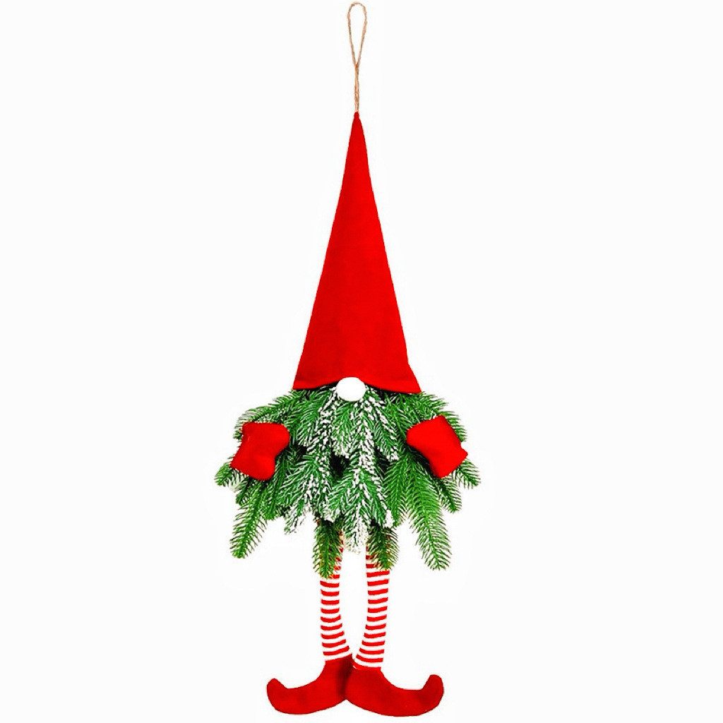 Coonoor Weihnachtsfigur Weihnachtskranz mit LED 60 cm Türkranz mit Weihnach günstig online kaufen