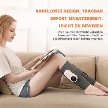 Novzep Fußmassagegerät Beinmassagegerät,Waden-Luftkompressionsmassagegerät mit Wärme, kabelloses massagegerät mit 3 Intensitäten Muskelentspannung, 1 Paar