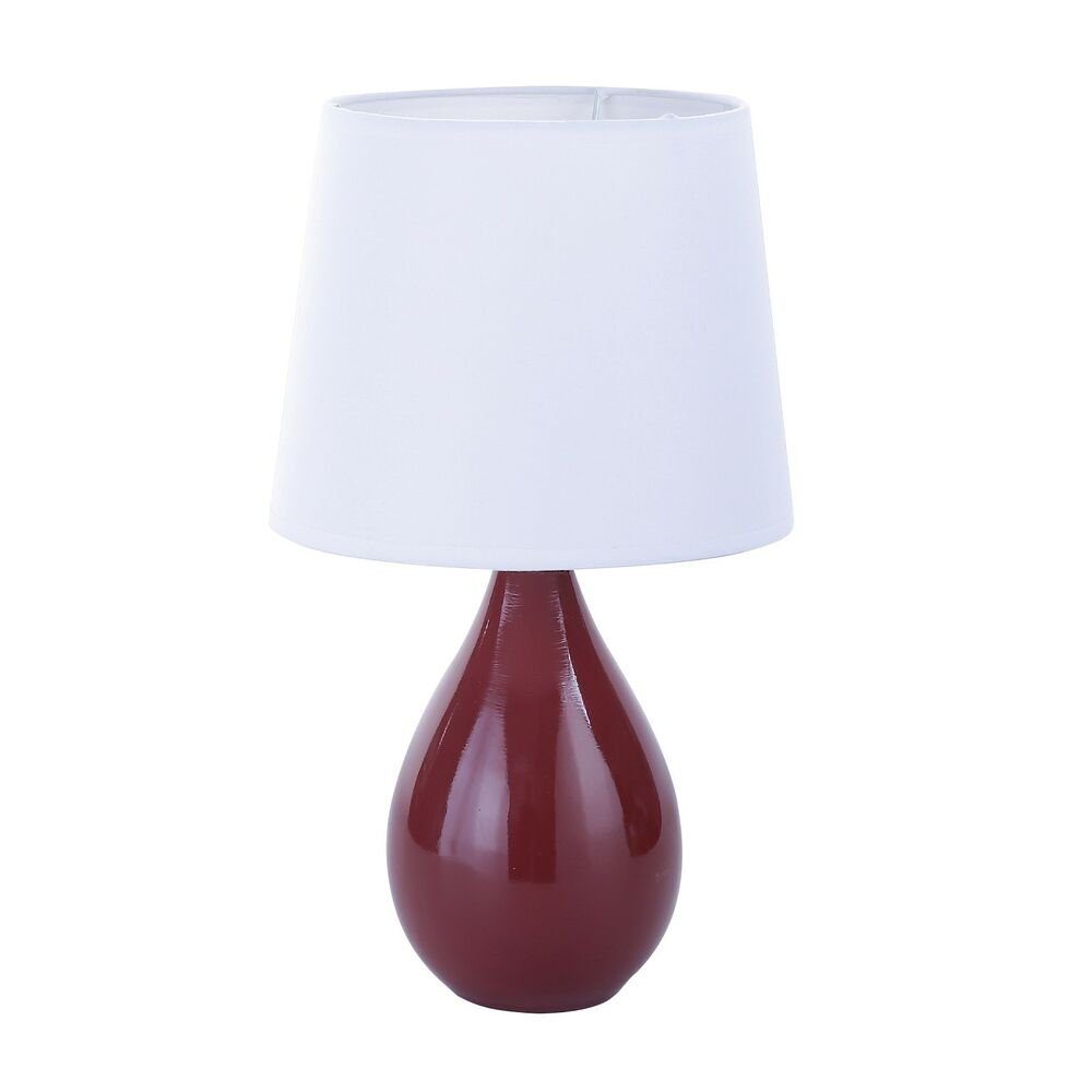 Bigbuy Schreibtischlampe Tischlampe Camy Rot aus Keramik 20 x 35 x 20 cm