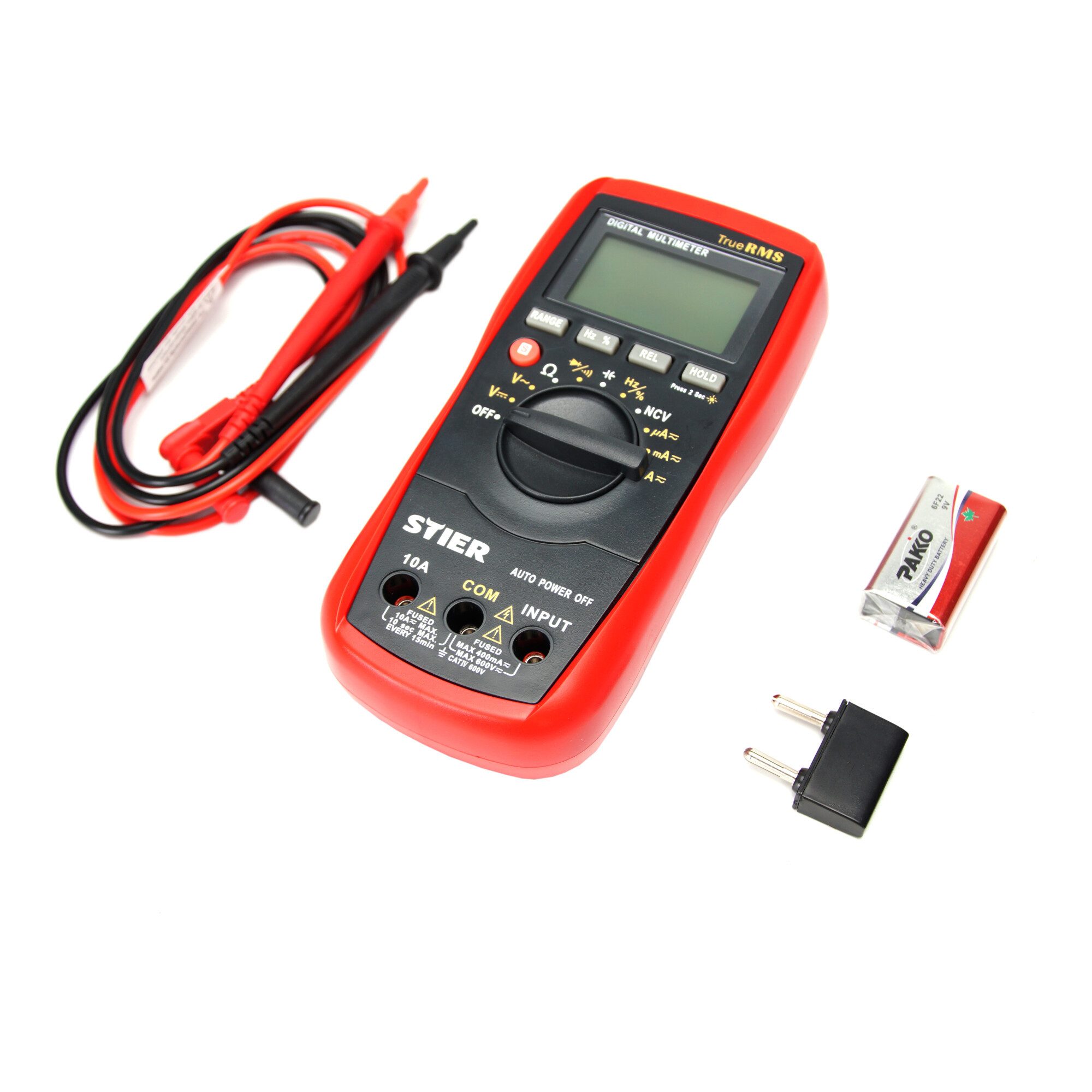Stier Multimeter STIER Digital Multimeter 2 - 600V AC / 0,2 - 600V DC CATII 600V Kapazi