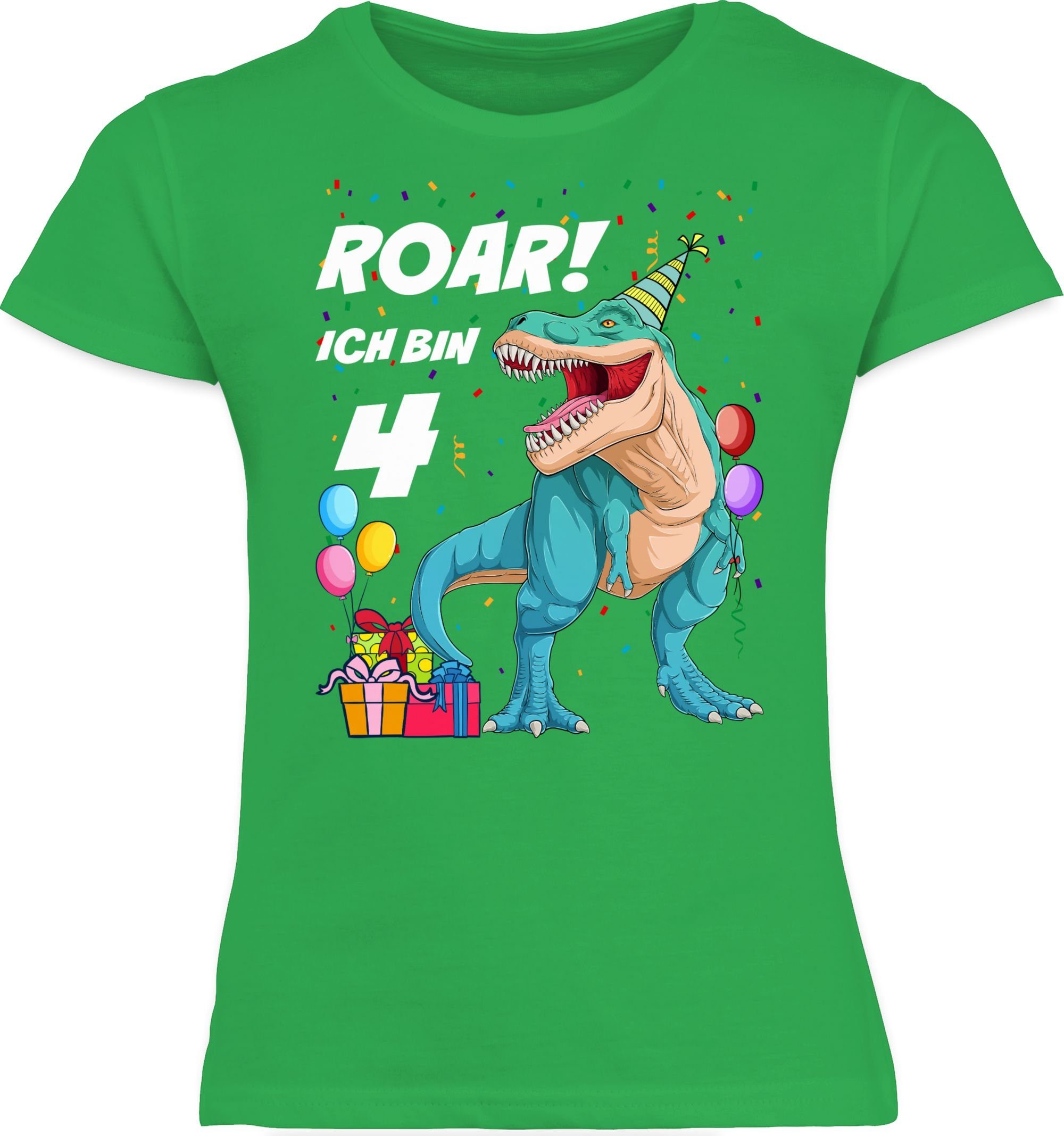 T-Shirt Dinosaurier Jahre Geburtstag Ich Dino Grün 3 - 4. bin T-Rex Shirtracer 4