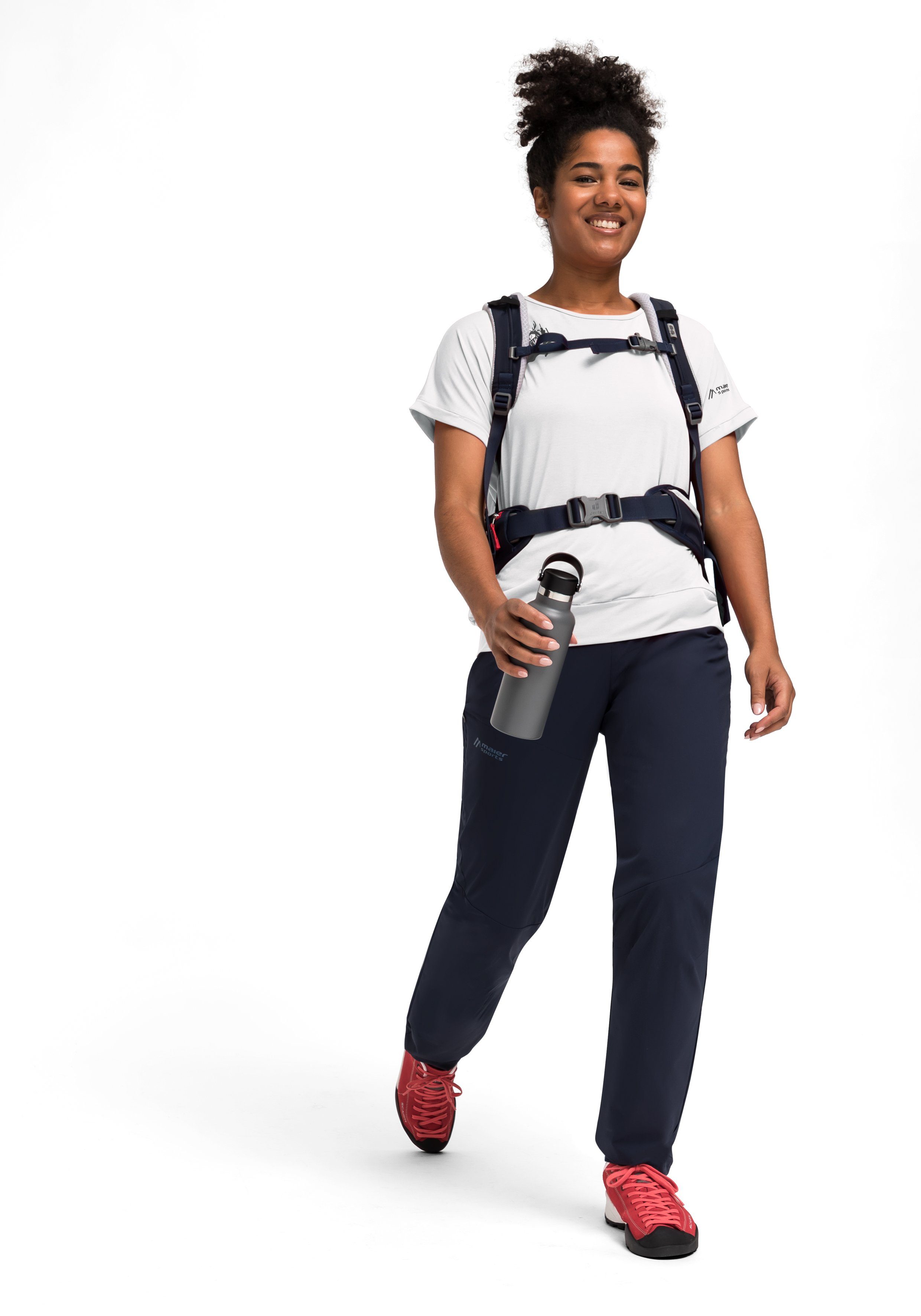 Maier Sports T-Shirt Setesdal W weiß Freizeit Wandern Damen für und Kurzarmshirt