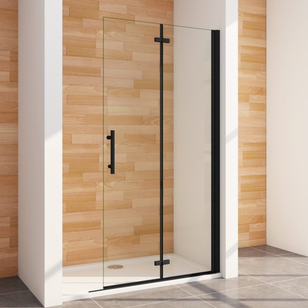 Duschparadies Dusch-Falttür 195cm Schwarz Walk in Dusche Falttür Scharniert günstig online kaufen