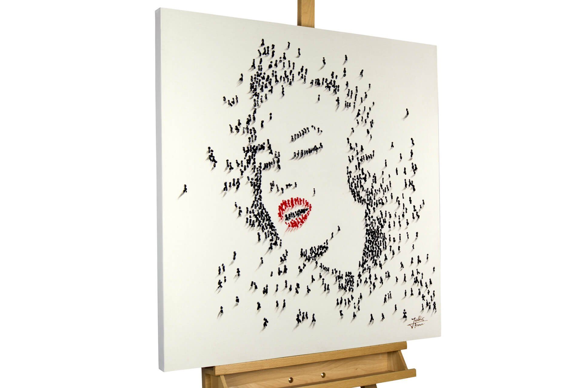KUNSTLOFT Gemälde Marilyn Monroe 80x80 cm, Leinwandbild 100% HANDGEMALT Wandbild Wohnzimmer