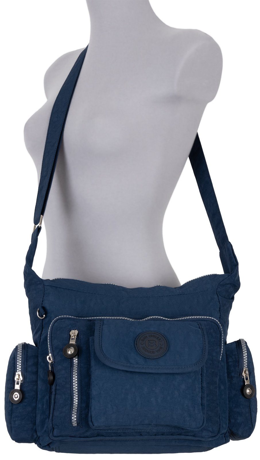 Umhängetasche Schultertasche Handtasche Umhängetasche als Taupe, BAG Umhängetasche Damentasche STREET tragbar Blau Schultertasche,