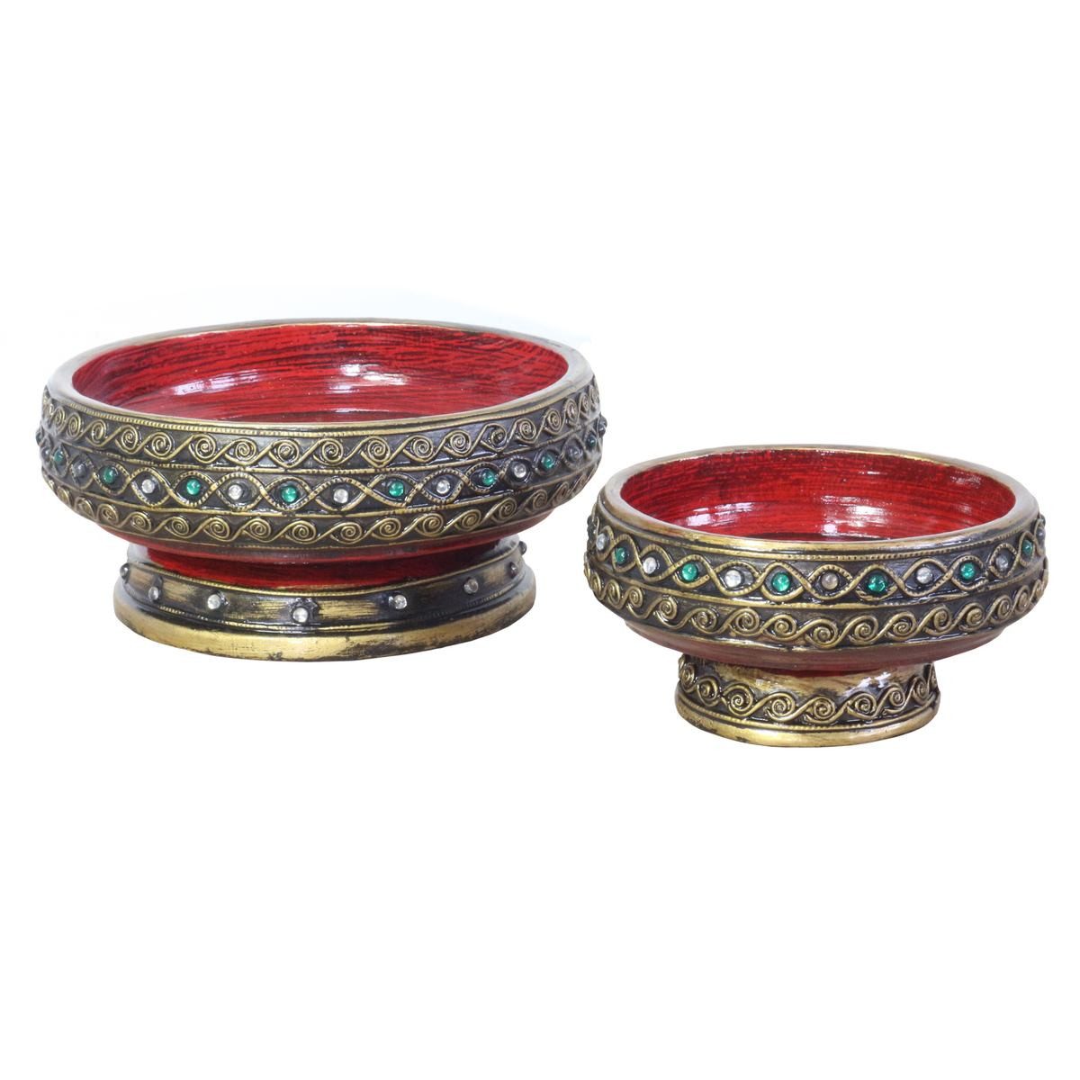 Oriental Galerie Dekotablett 2er Set Thailändische Schale Schalen Zuckerdosen 15 & 20 cm (1 St)