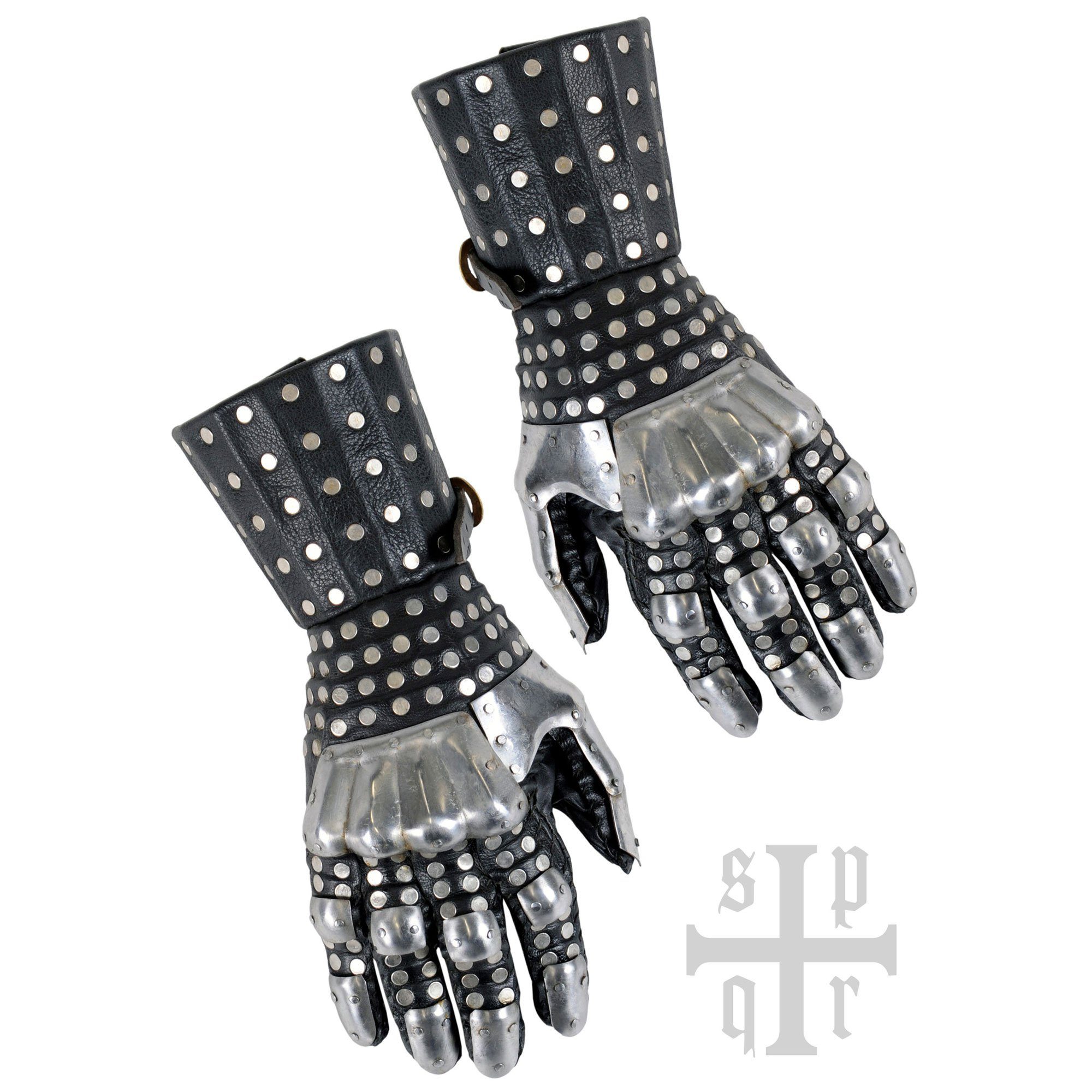 Battle Merchant Ritter-Kostüm Mittelalterliche Panzerhandschuhe, Visby, Typ III, 14. Jh.