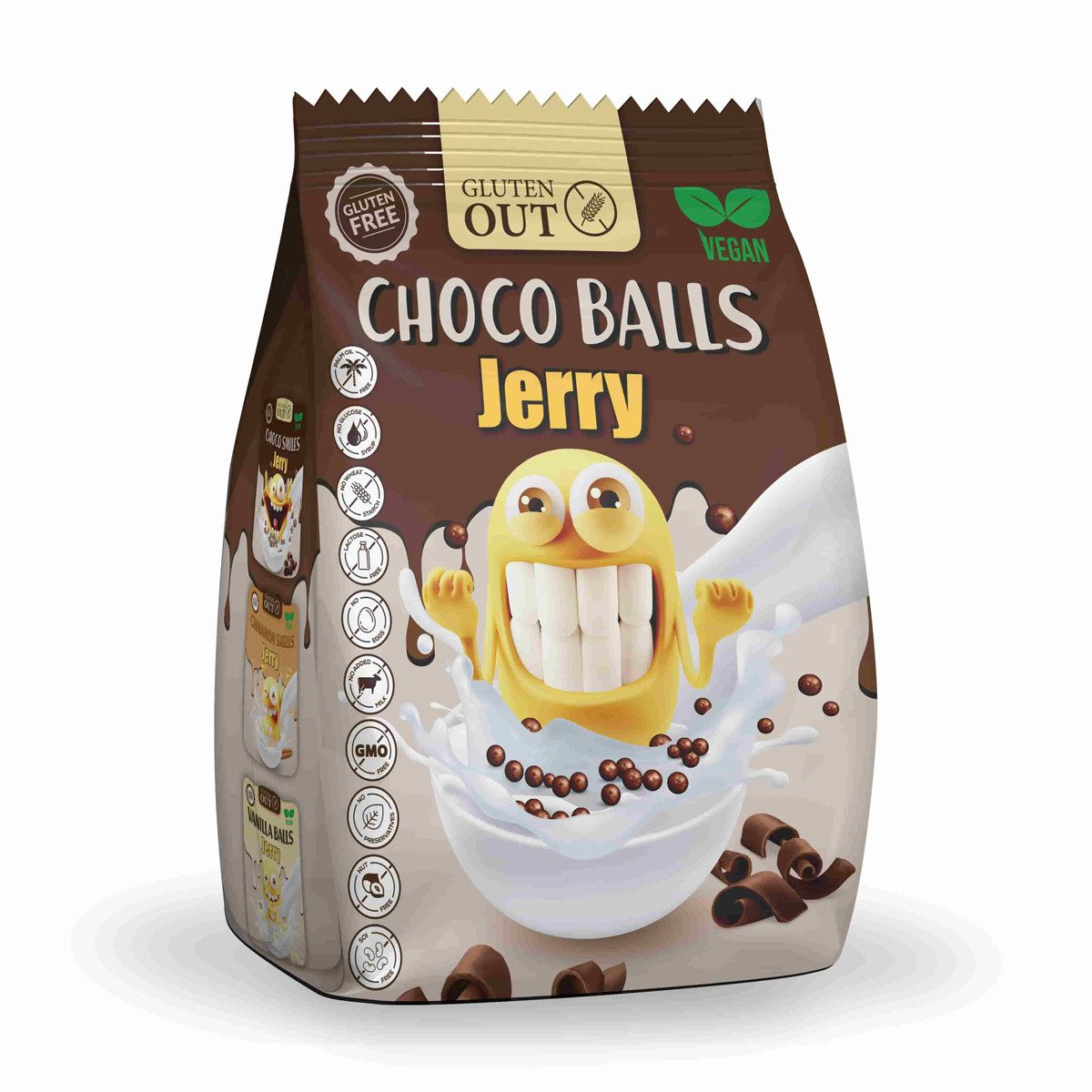Nerano Cerealien, Nerano Choco Balls Jerry Frühstücksgetreide Glutenfrei Vegan 375g