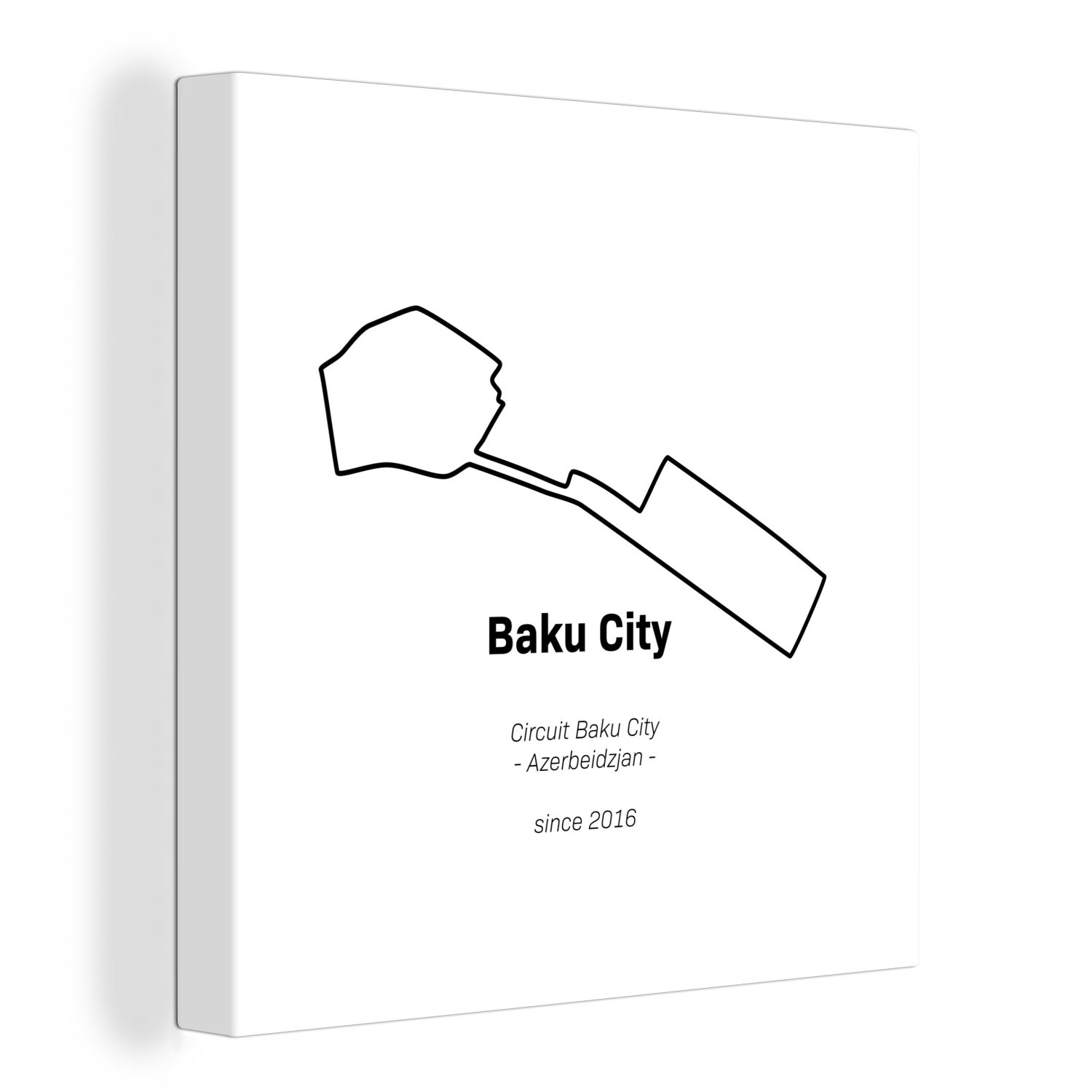 OneMillionCanvasses® Leinwandbild Formel 1 - Baku - Rennstrecke, (1 St), Leinwand Bilder für Wohnzimmer Schlafzimmer