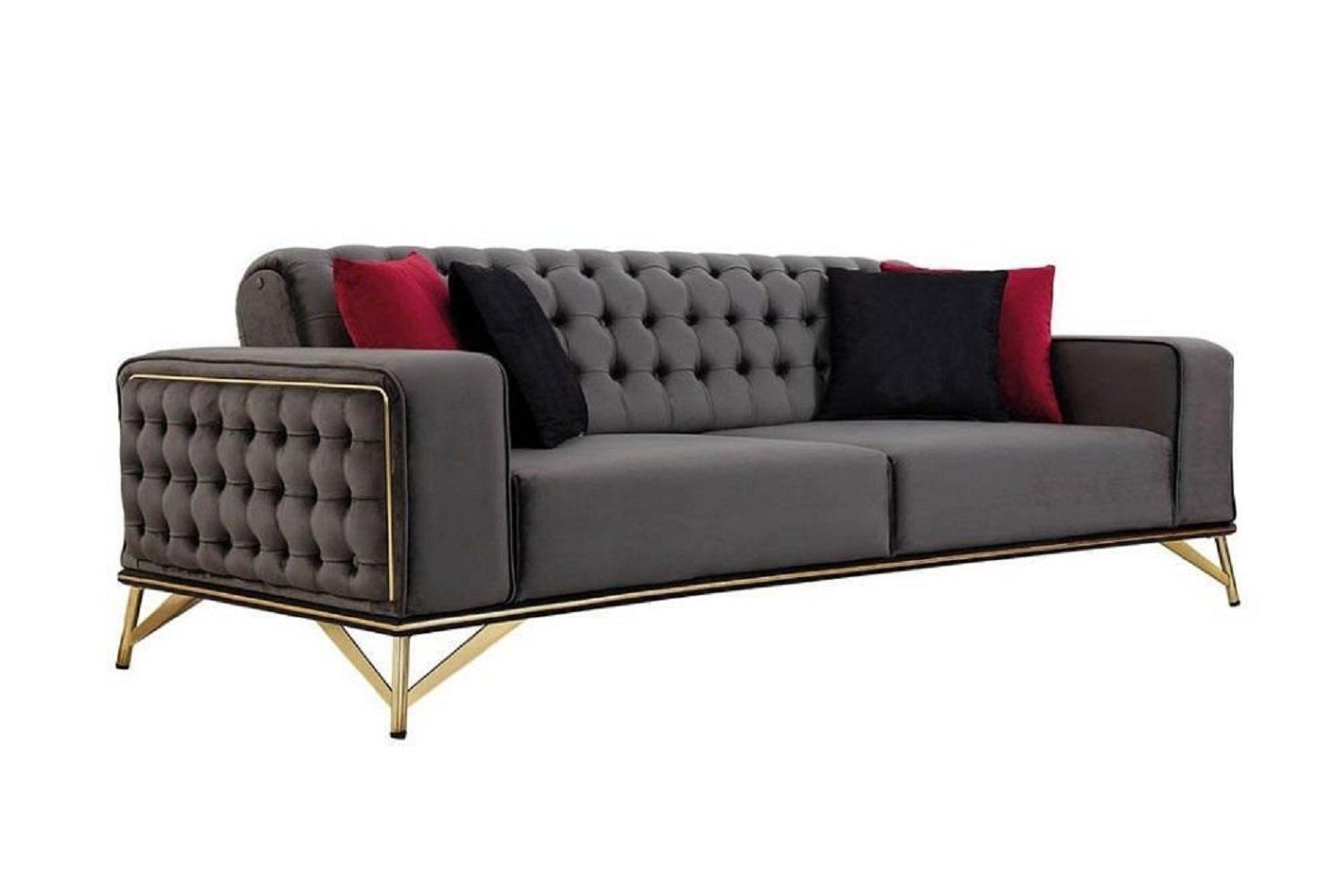 JVmoebel 3-Sitzer Designer Sofa 3 Sitzer Chesterfield Couch Polster Sofas Design, 1 Teile, Made in Europa