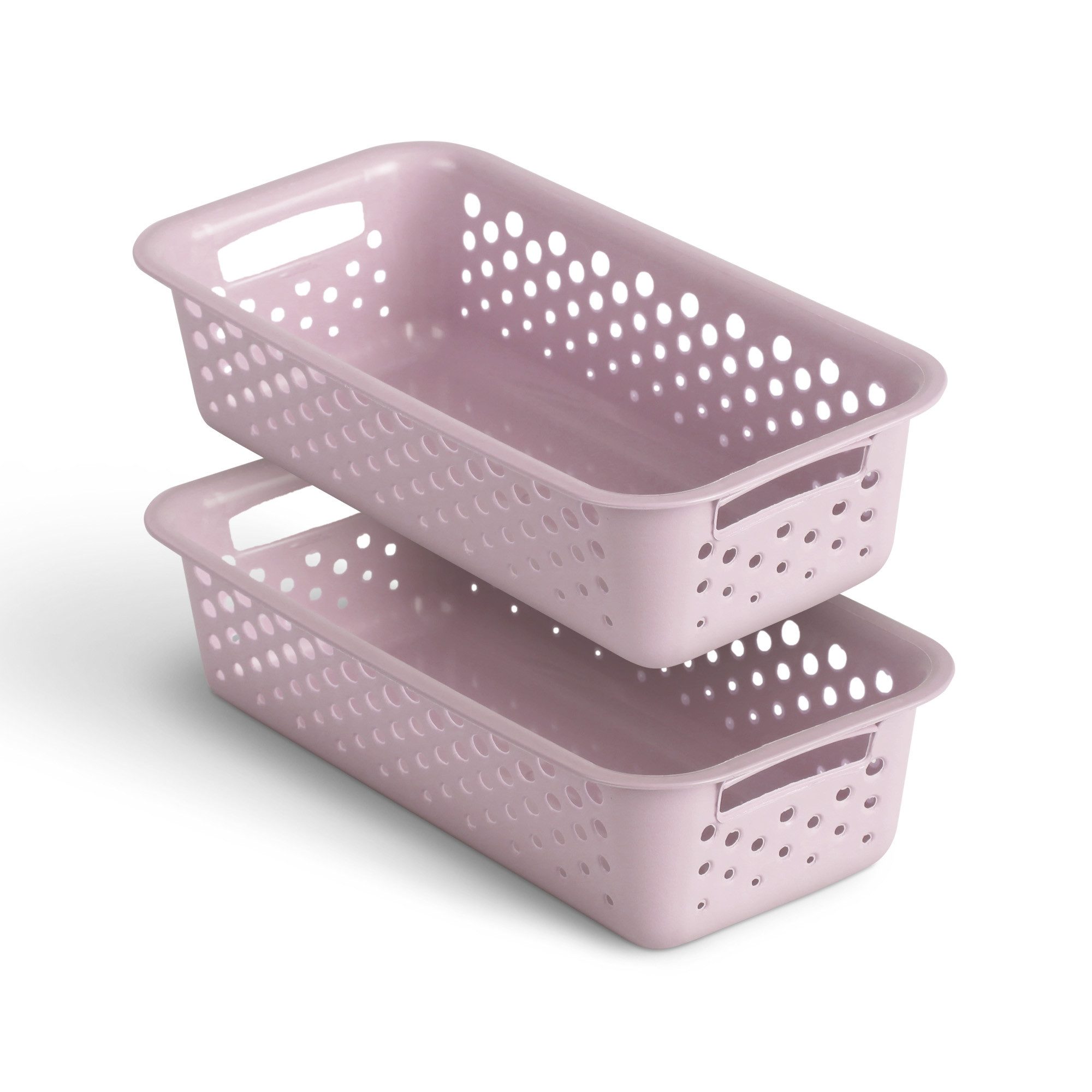 Pro Home Aufbewahrungskorb Modularer Kunststoffkorb Kunststoff Box (2 St), Aufbewahrungsbox mit Griffen - BPA-Frei - Organizer Körbchen Bad Küche