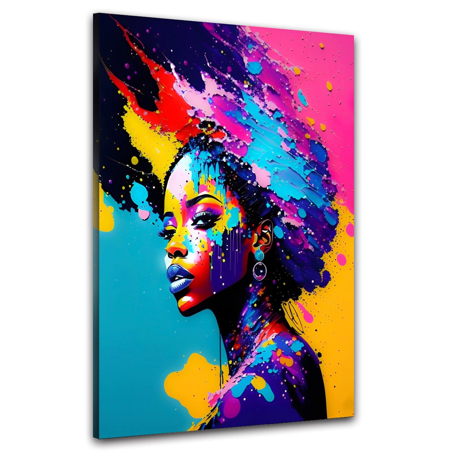 Leinwandbild Pop Art African Beauty Leinwandbild Wandbild Kunst Deko XL