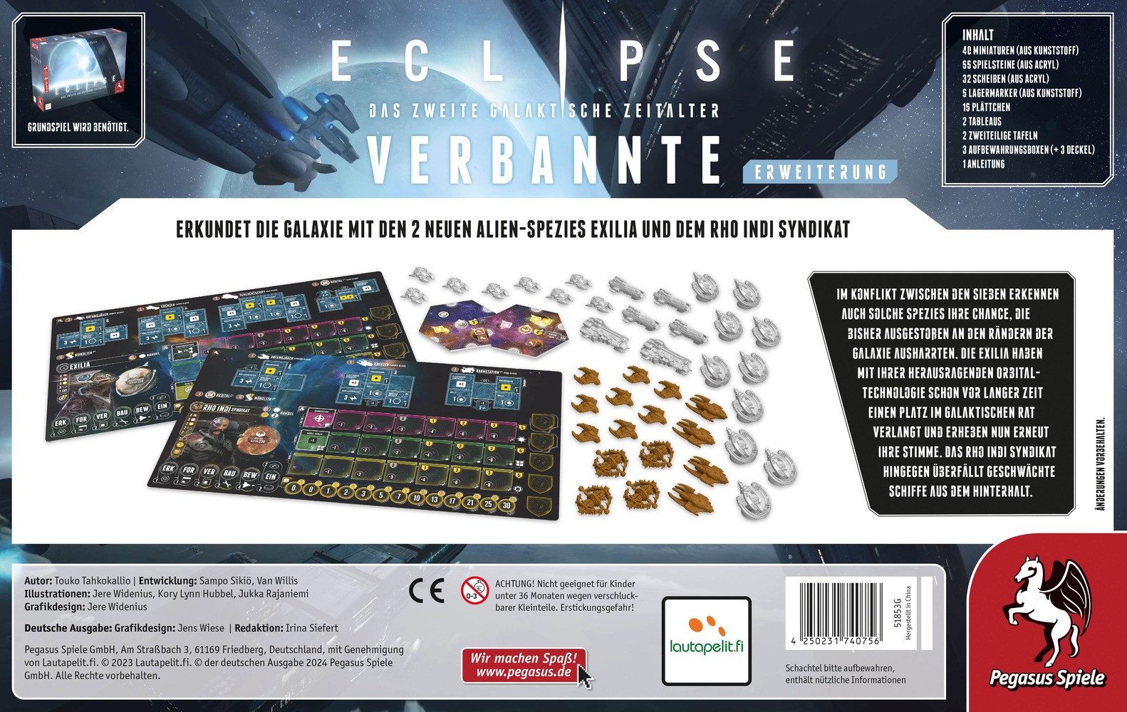 Pegasus Spiele Spiel Eclipse, Verbannte - Erweiterung